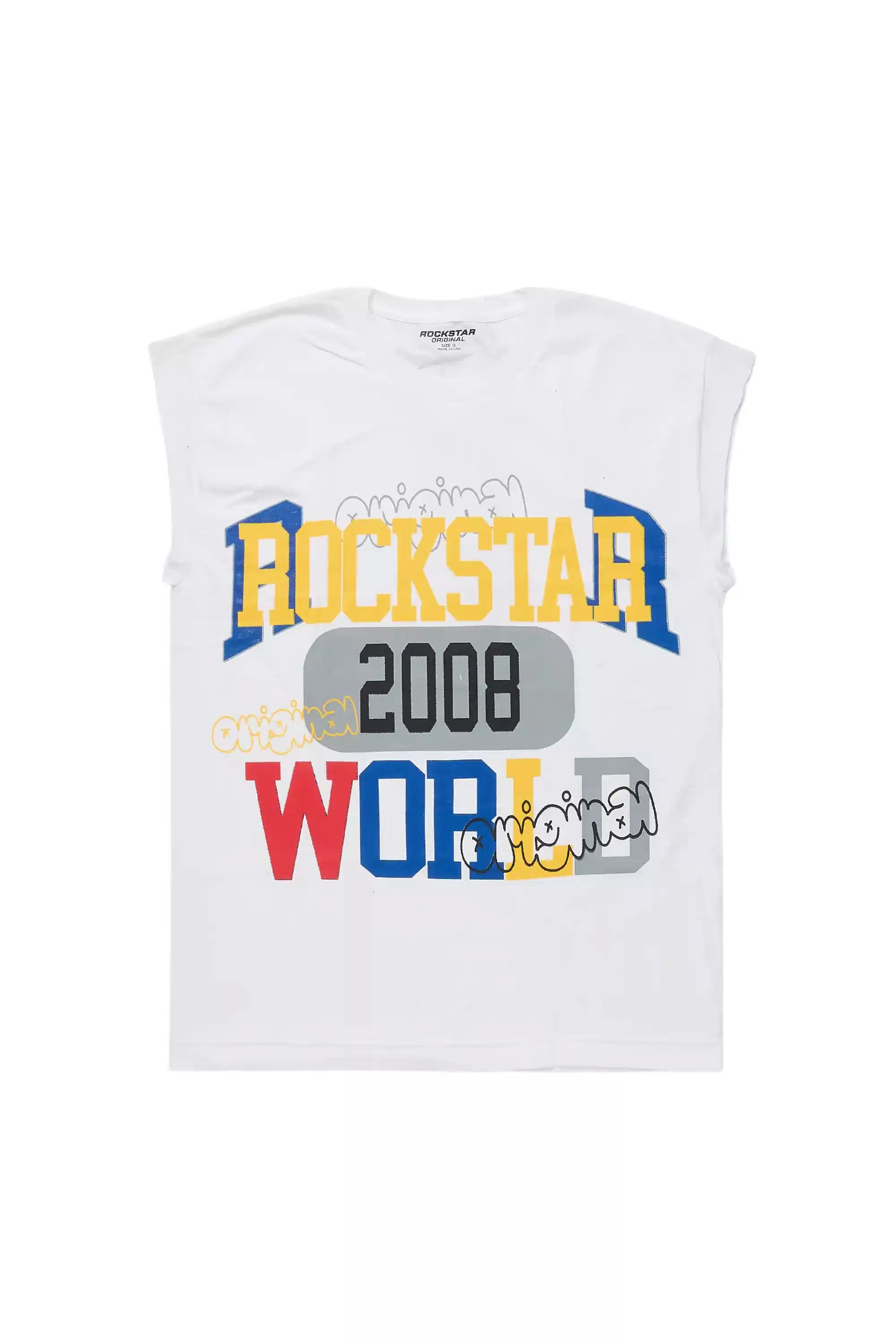 Boys Daria White/Multi Graphic Muscle T-Shirt sold by Rockstar Original