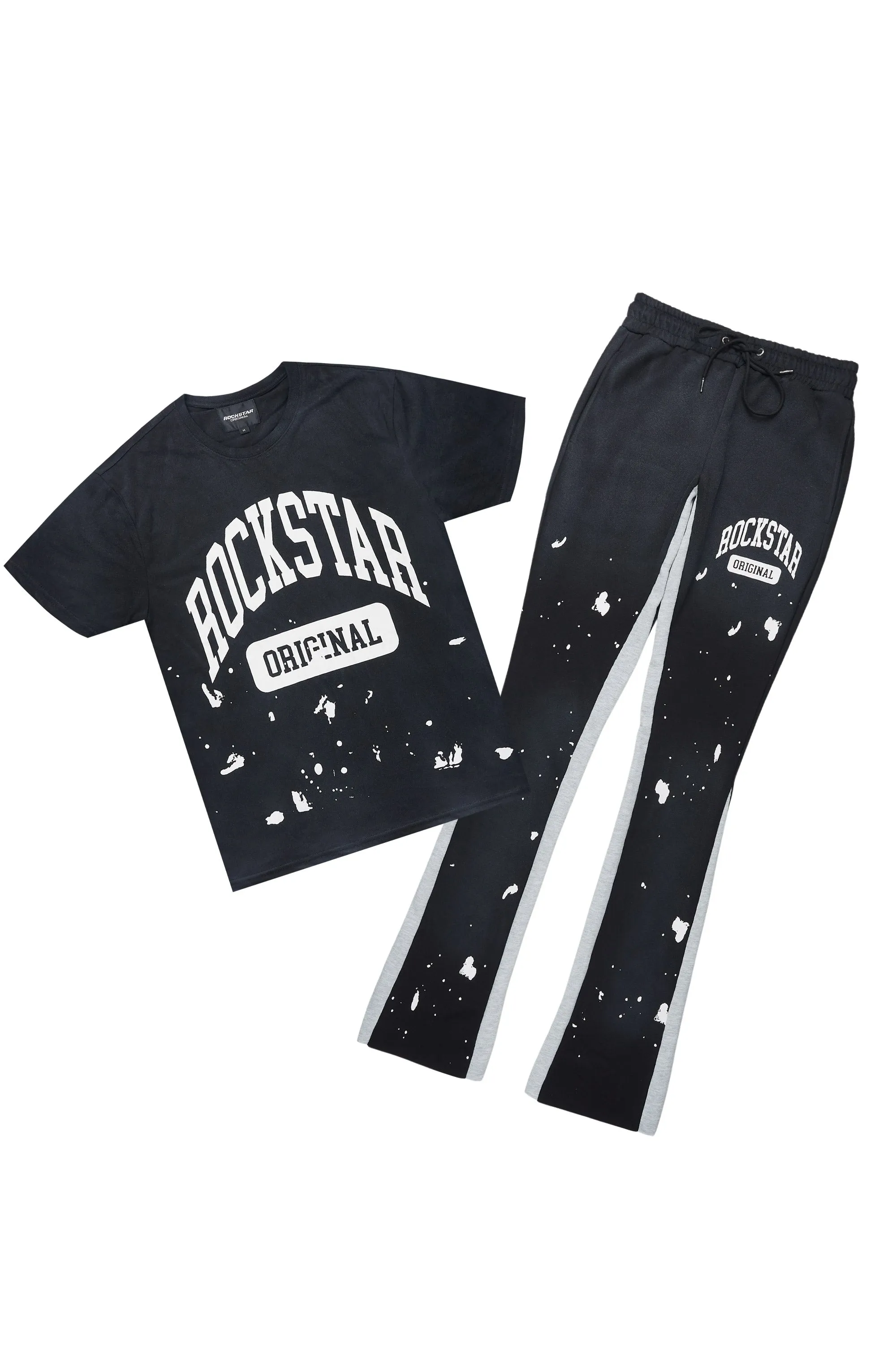 Rainer Black T-Shirt/Stacked Flare Track Set sold by Rockstar Original