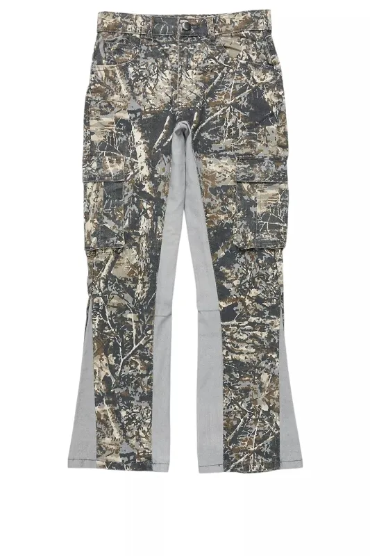 Boys Oak Grey Tree Camo Flare Cargo Jean sold by Rockstar Original