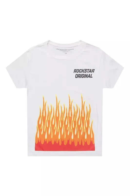Boys Roeland White Graphic T-Shirt sold by Rockstar Original