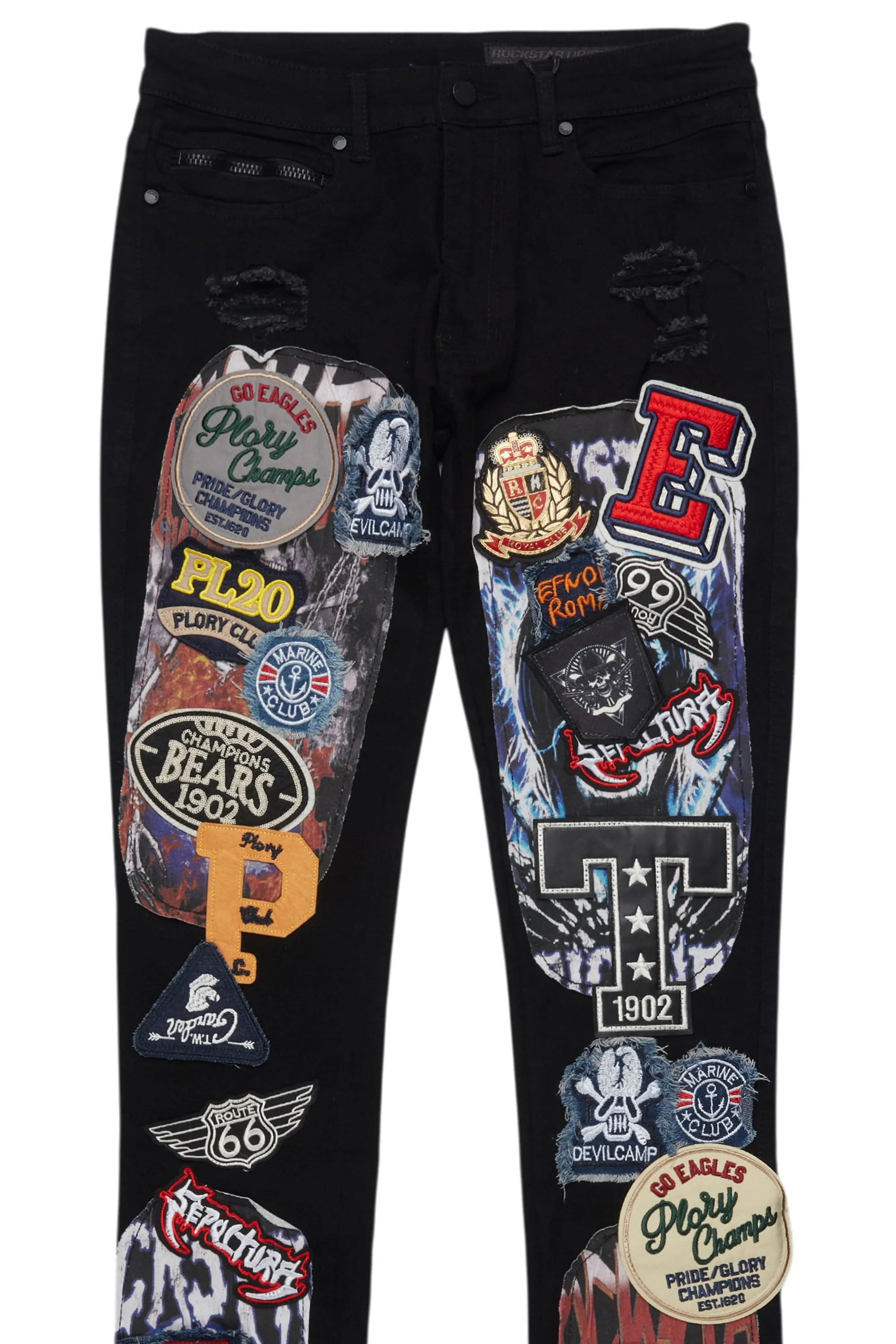 Espen Jet Black Stacked Flare Jean sold by Rockstar Original product image thumbnail 2