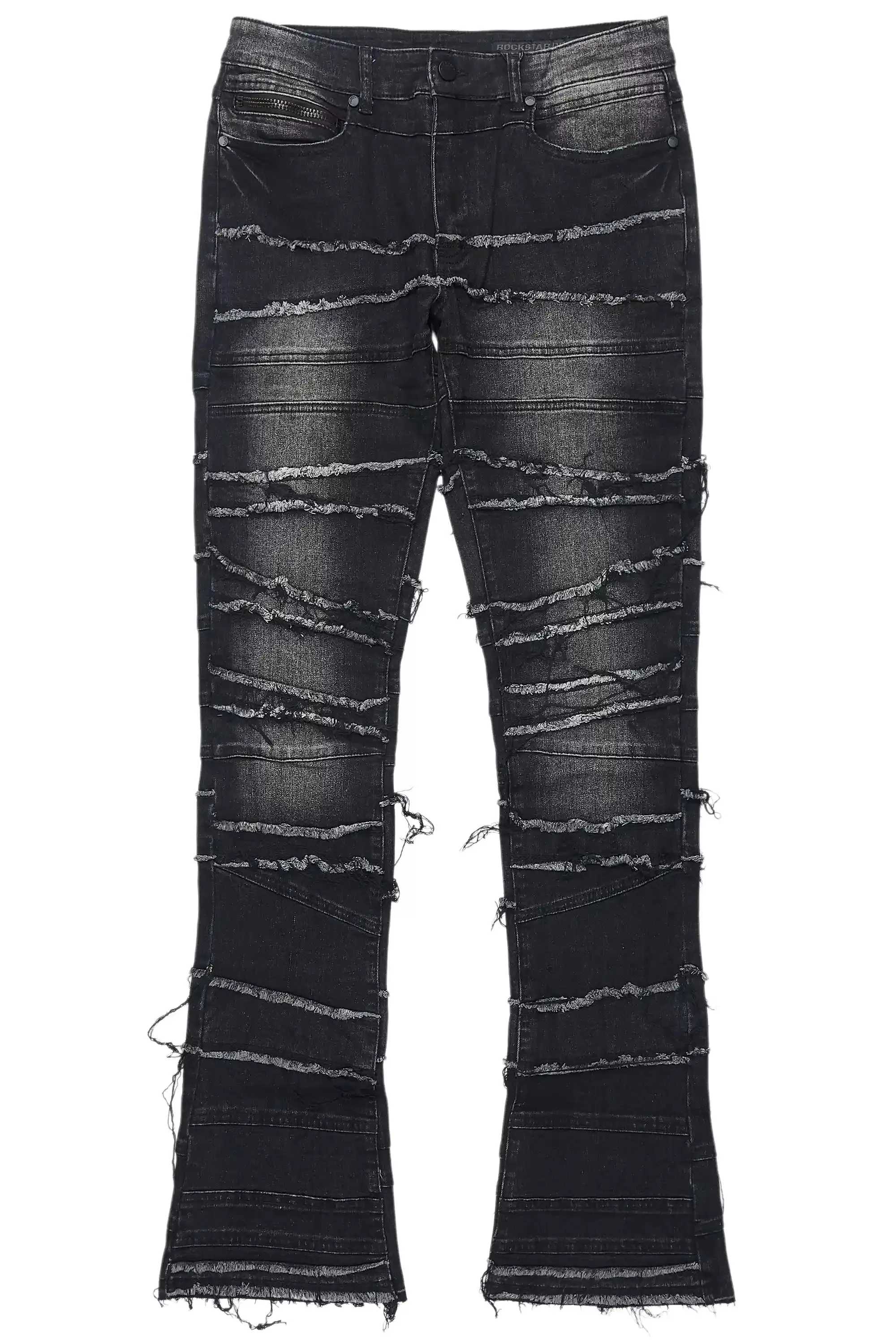 Franko Dark Grey Stacked Flare Jean sold by Rockstar Original
