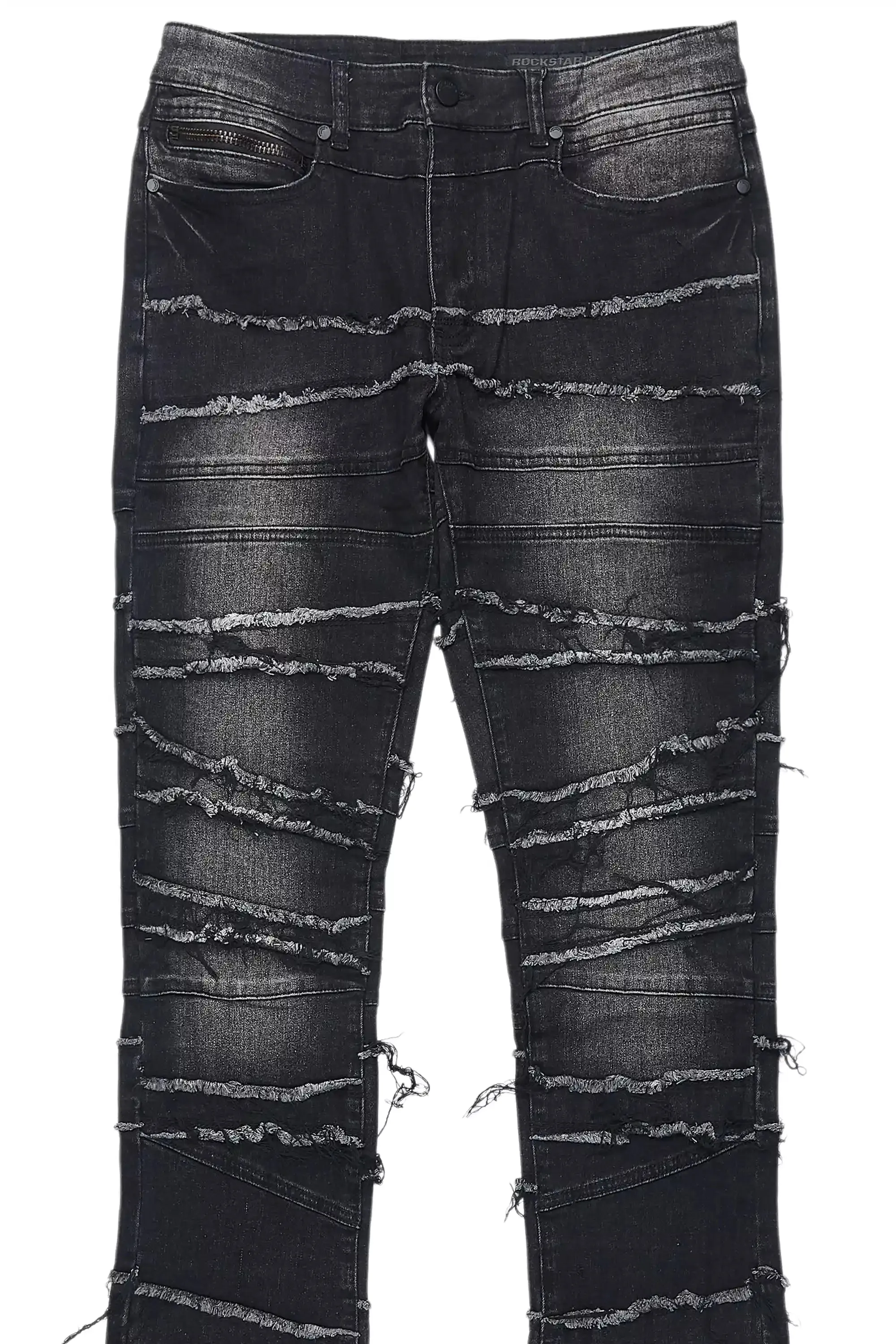 Franko Dark Grey Stacked Flare Jean sold by Rockstar Original product image thumbnail 2