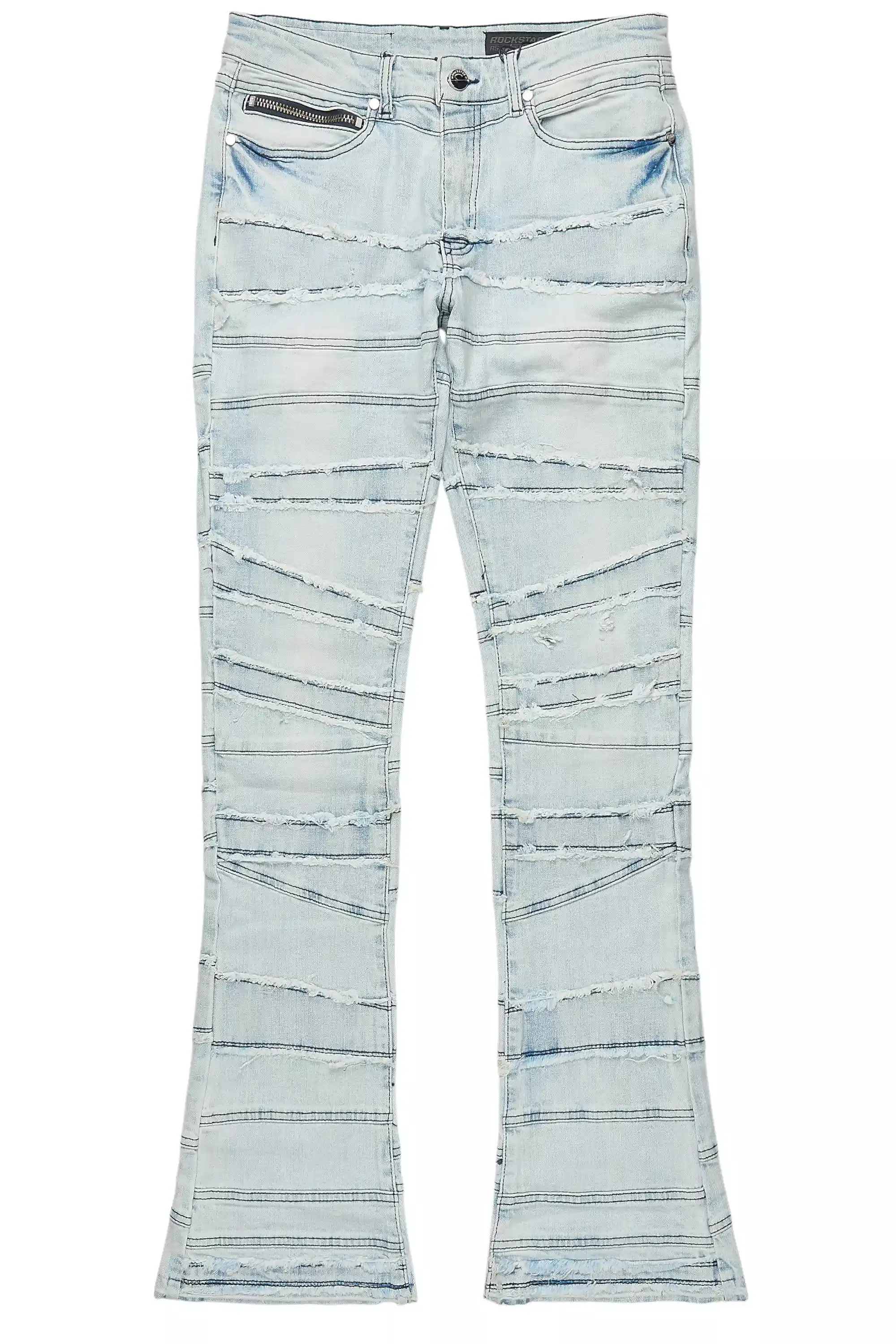 Franko Light Blue Stacked Flare Jean sold by Rockstar Original