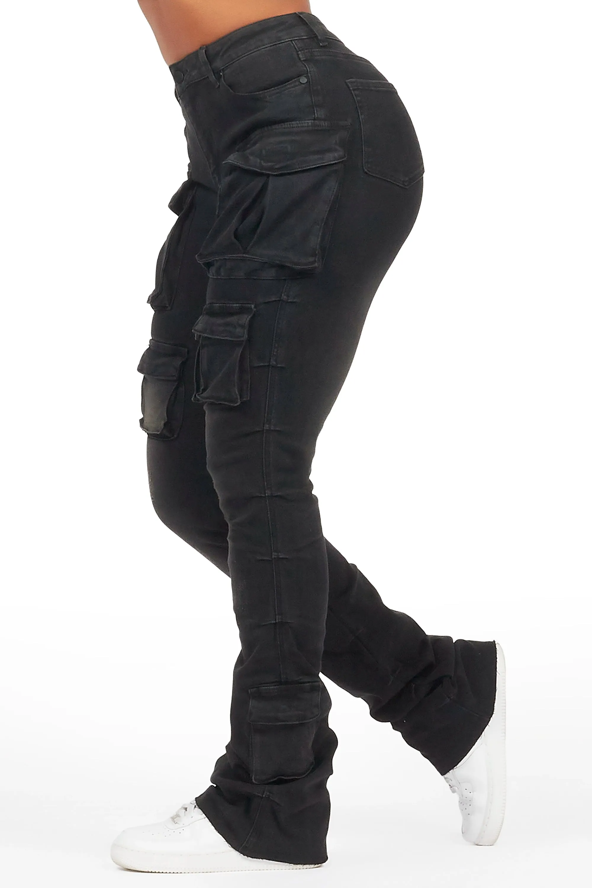 Chabria Black Stacked Flare Jean sold by Rockstar Original product image thumbnail 2