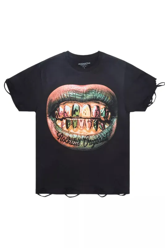 Darce Black Oversized T-Shirt sold by Rockstar Original
