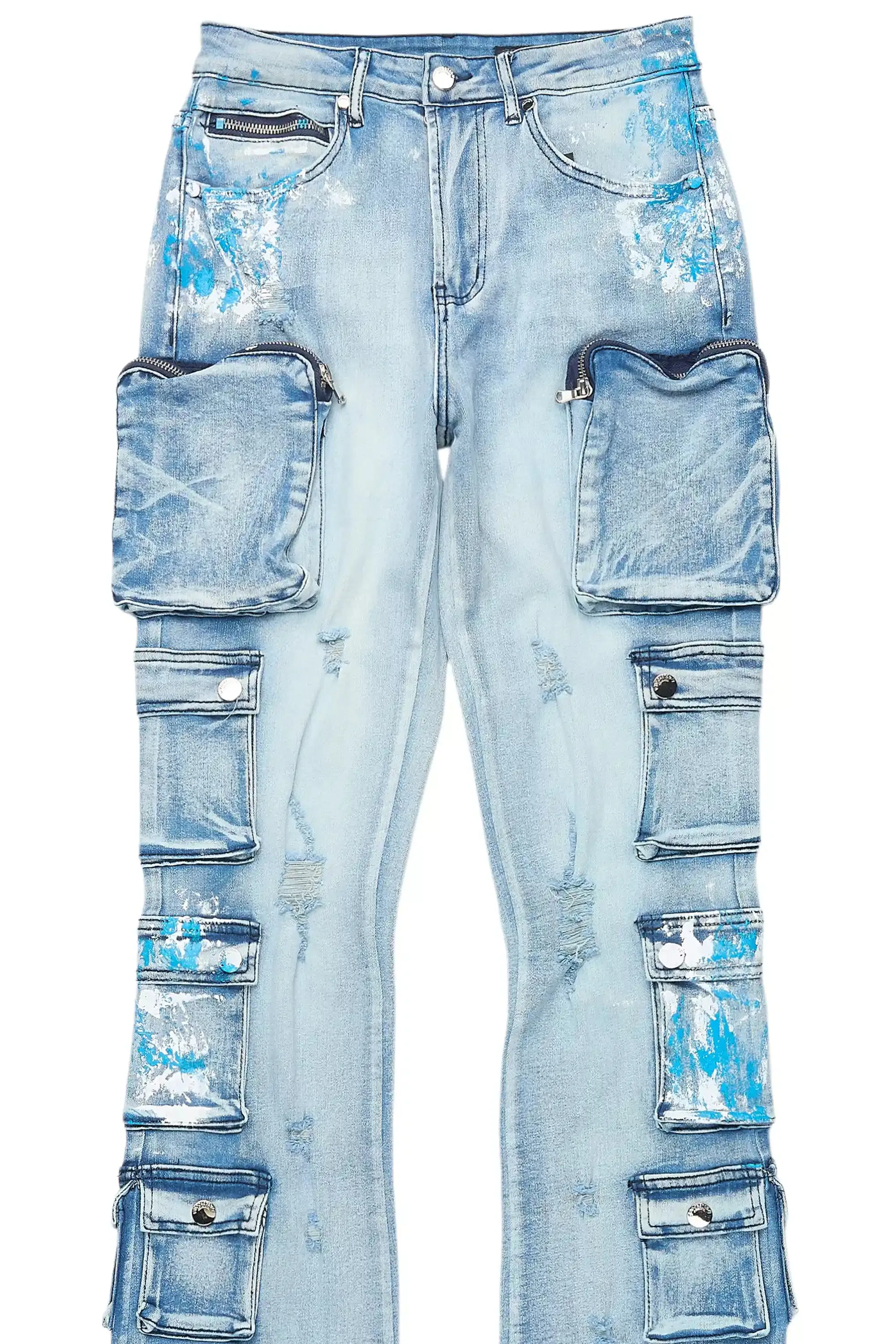 Tamala Light Wash Painted Stacked Flare Jean sold by Rockstar Original product image thumbnail 2