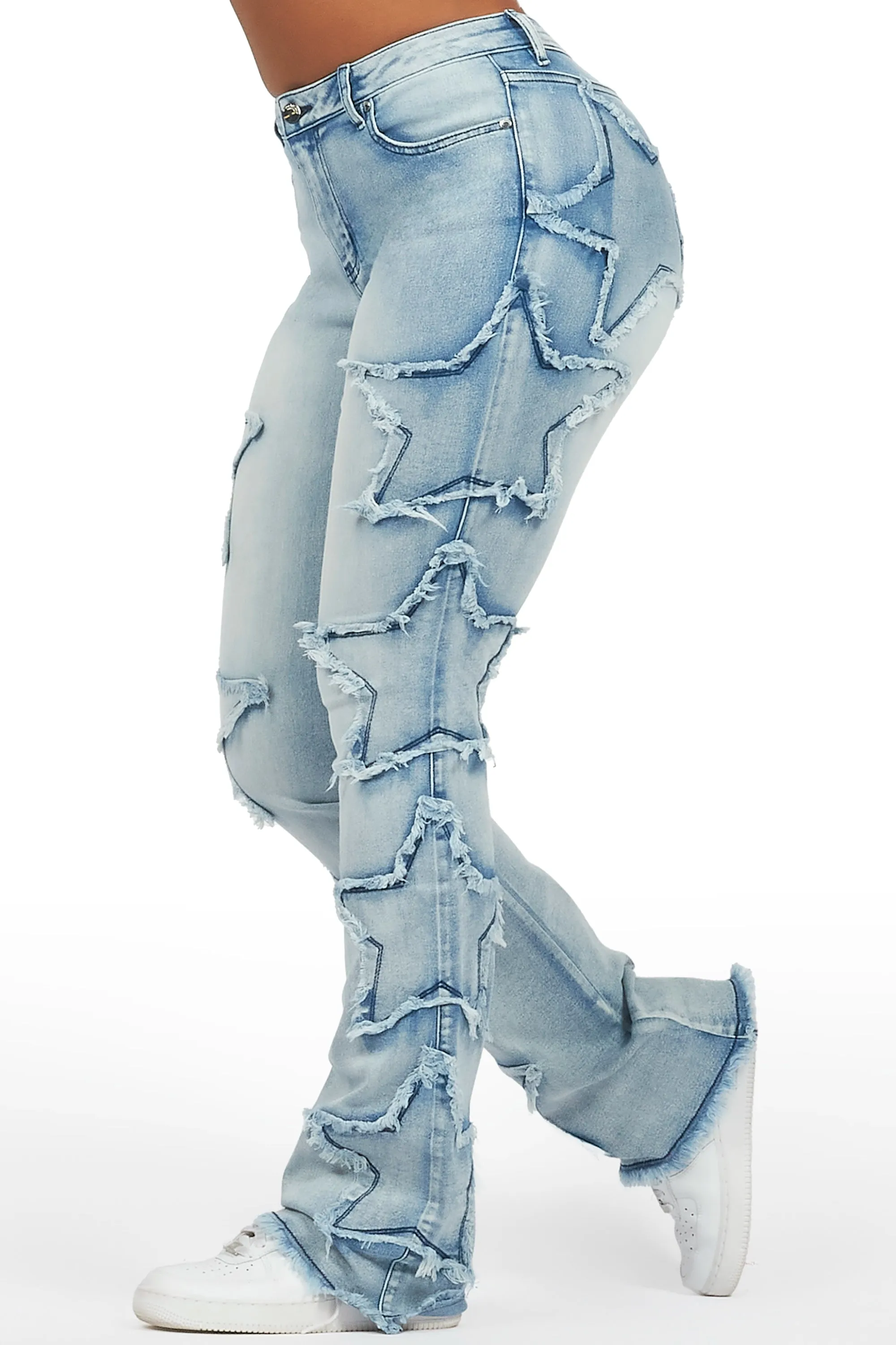 Sinayah Light Wash Stacked Flare Jean sold by Rockstar Original