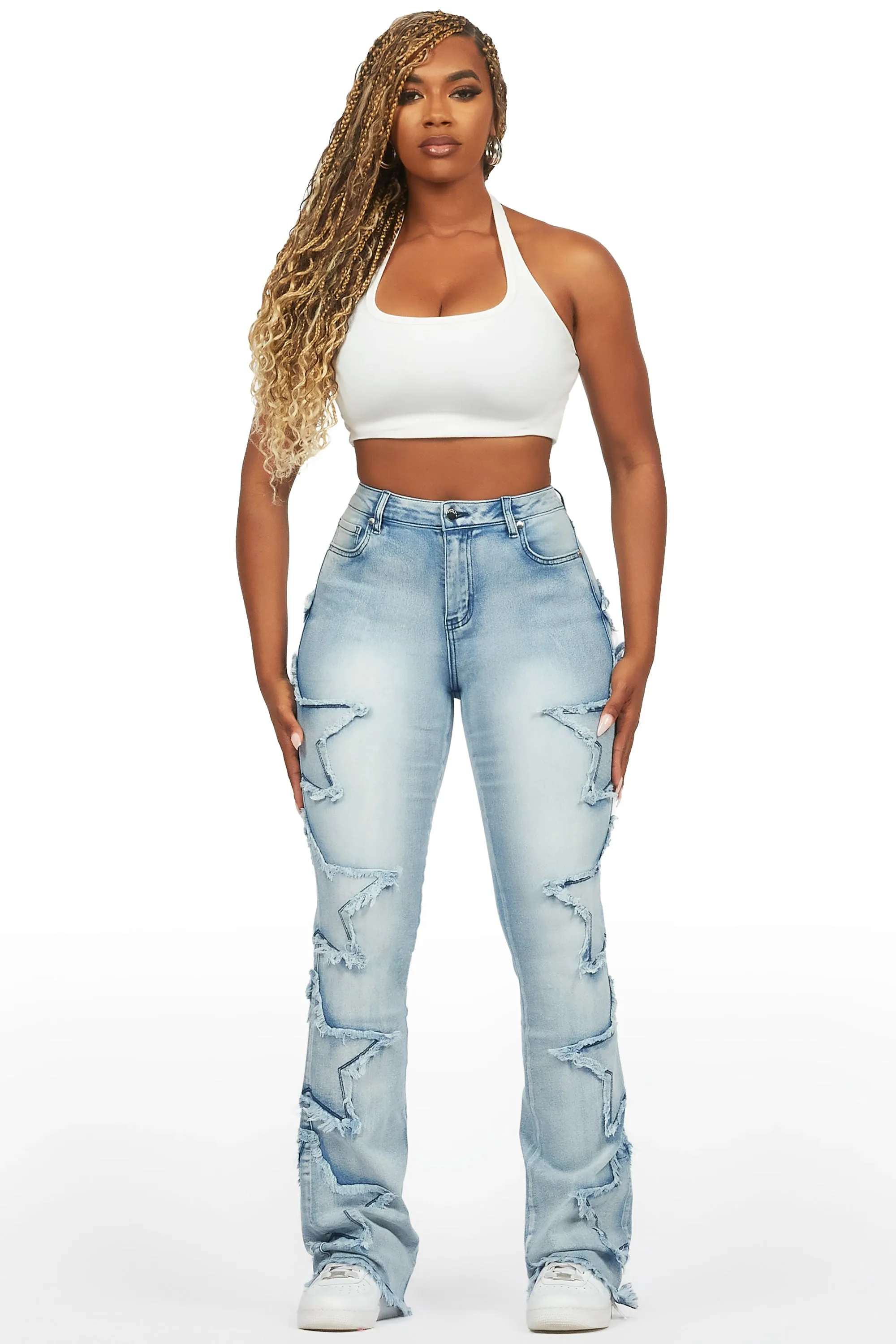 Sinayah Light Wash Stacked Flare Jean sold by Rockstar Original product image thumbnail 2