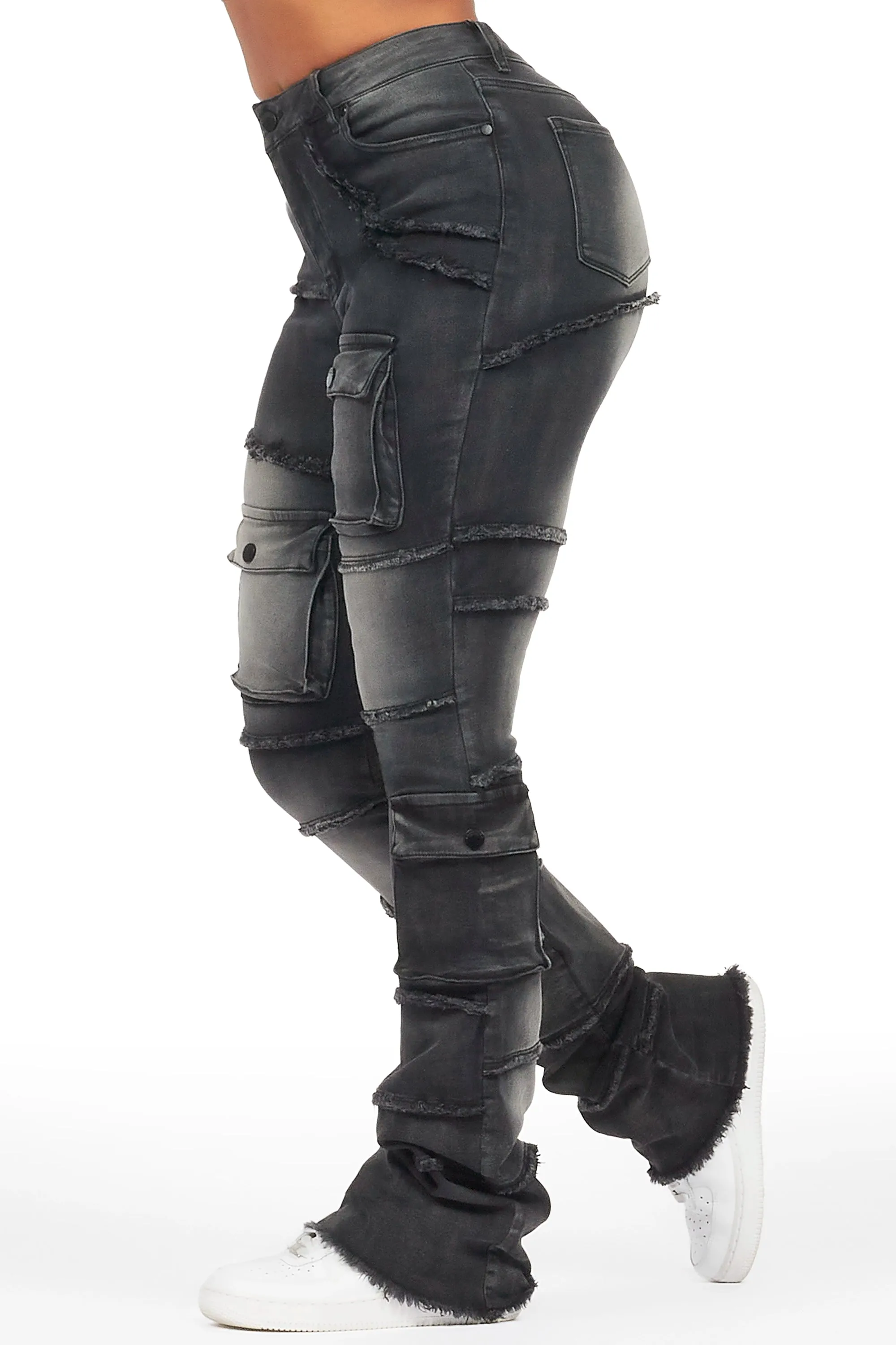 Mikayla Black Stacked Flare Jean sold by Rockstar Original product image thumbnail 3