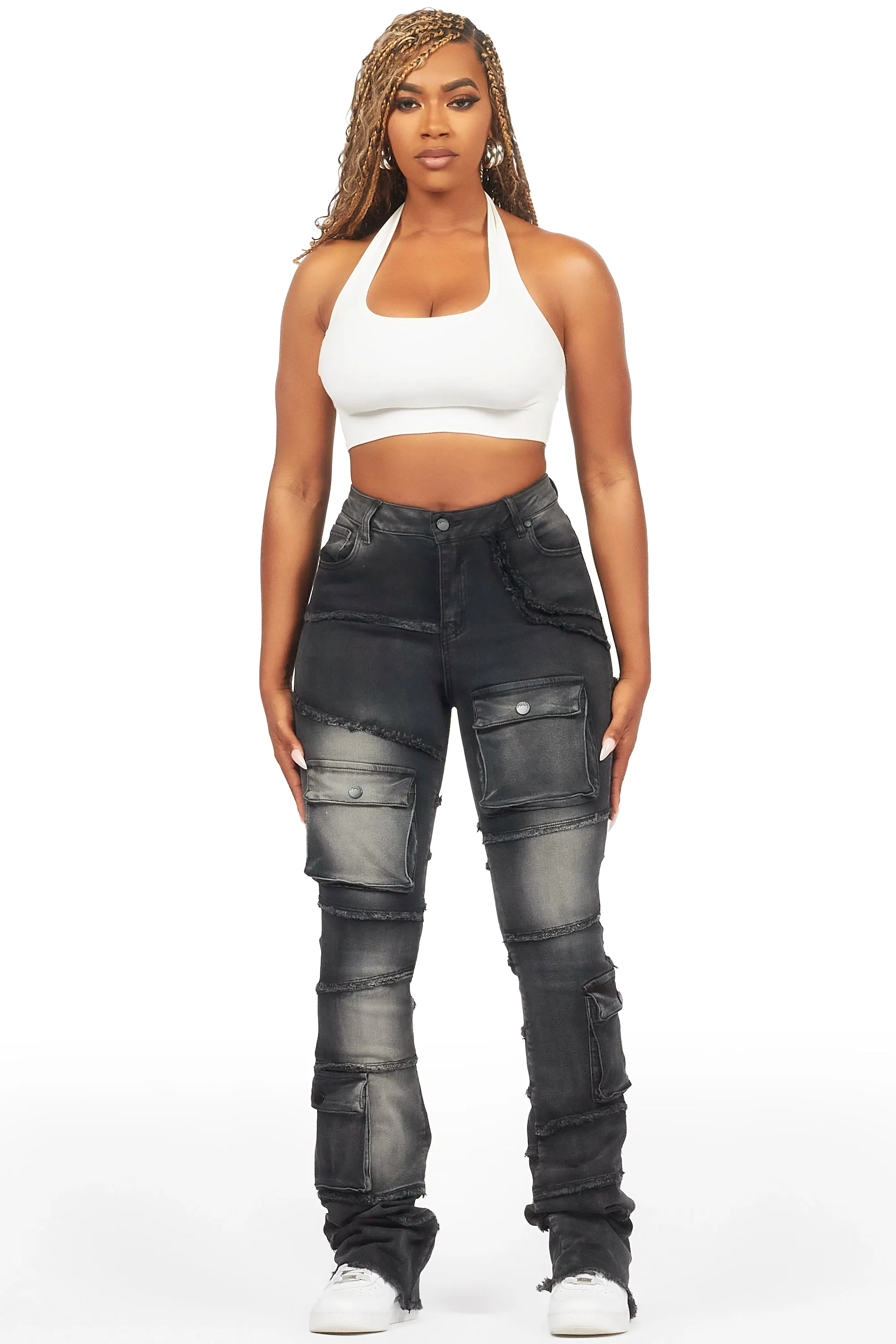 Mikayla Black Stacked Flare Jean sold by Rockstar Original product image thumbnail 2