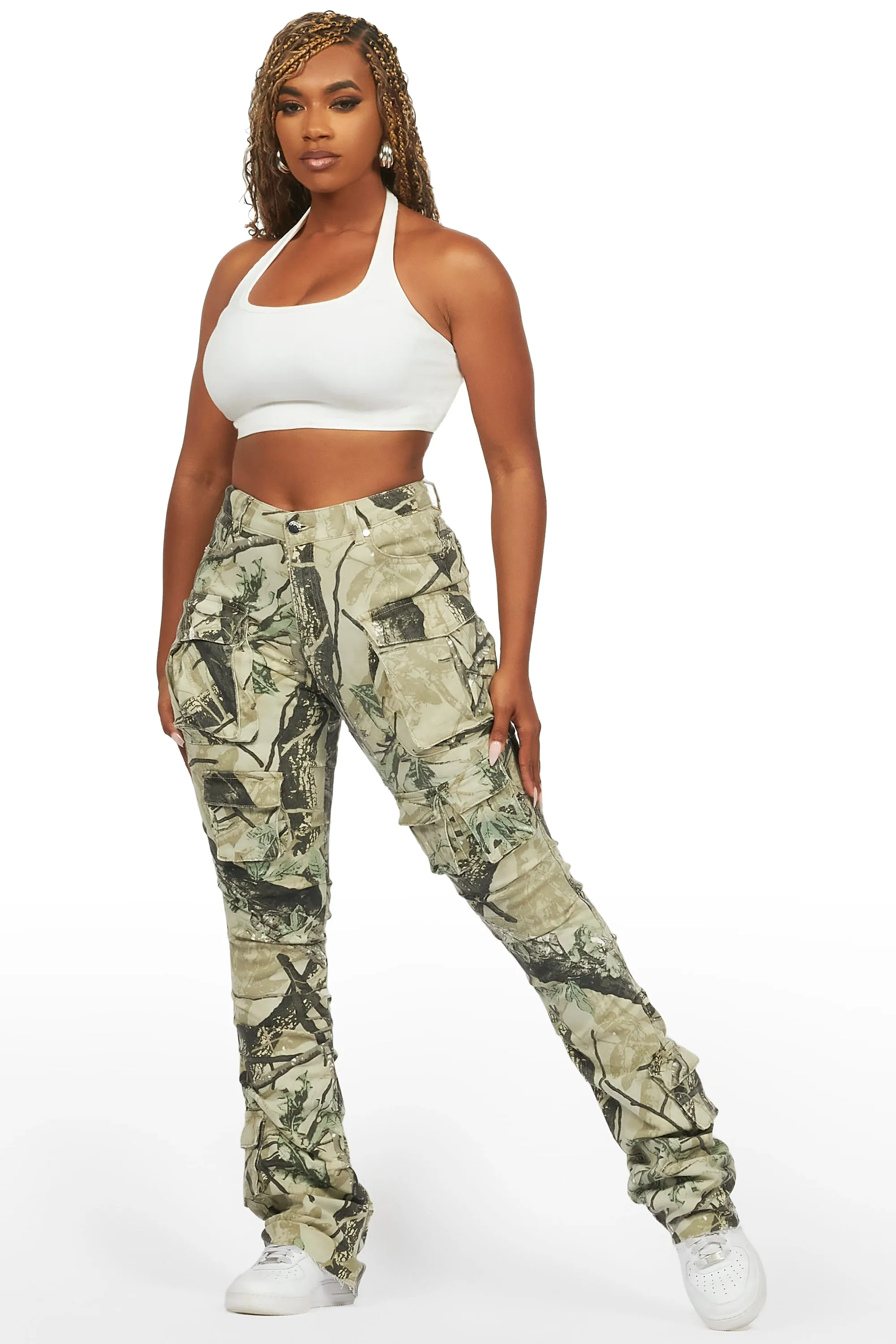 Chabria Tree Camo Stacked Flare Jean sold by Rockstar Original product image thumbnail 4