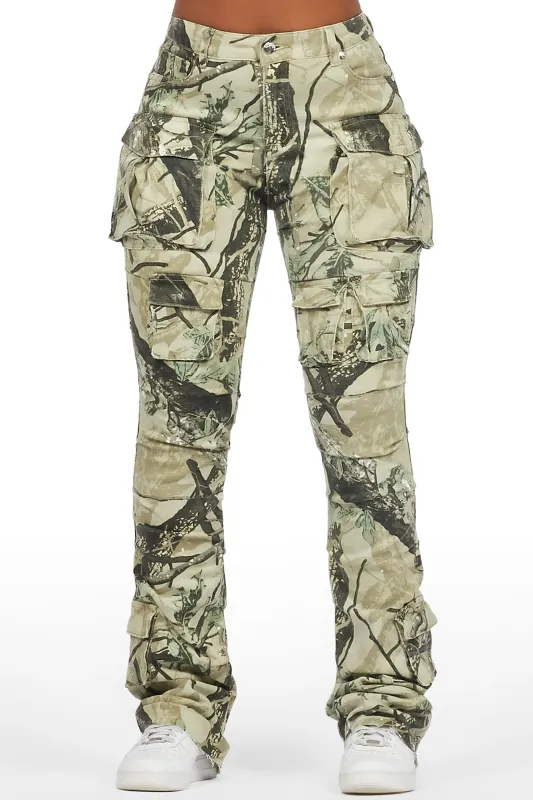 Chabria Tree Camo Stacked Flare Jean sold by Rockstar Original