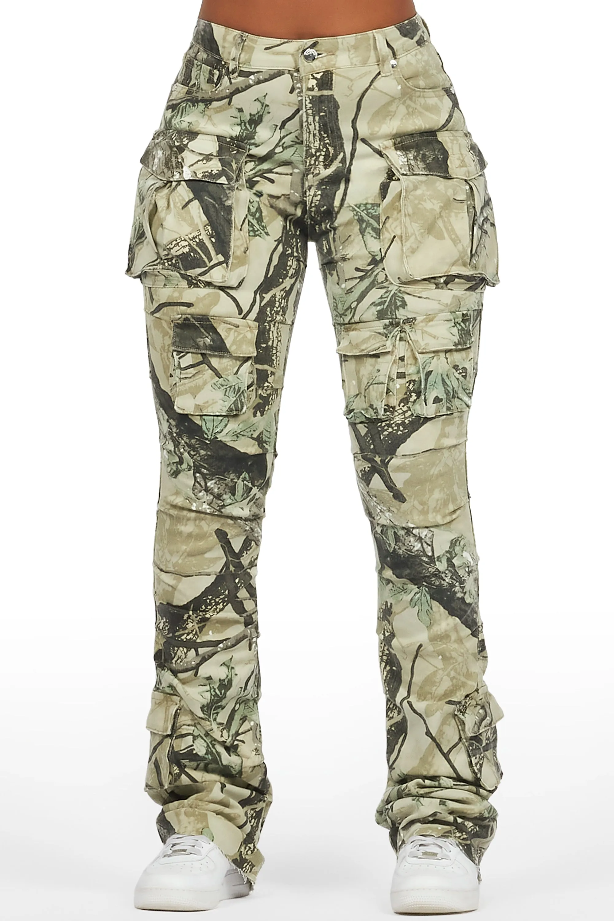 Chabria Tree Camo Stacked Flare Jean sold by Rockstar Original