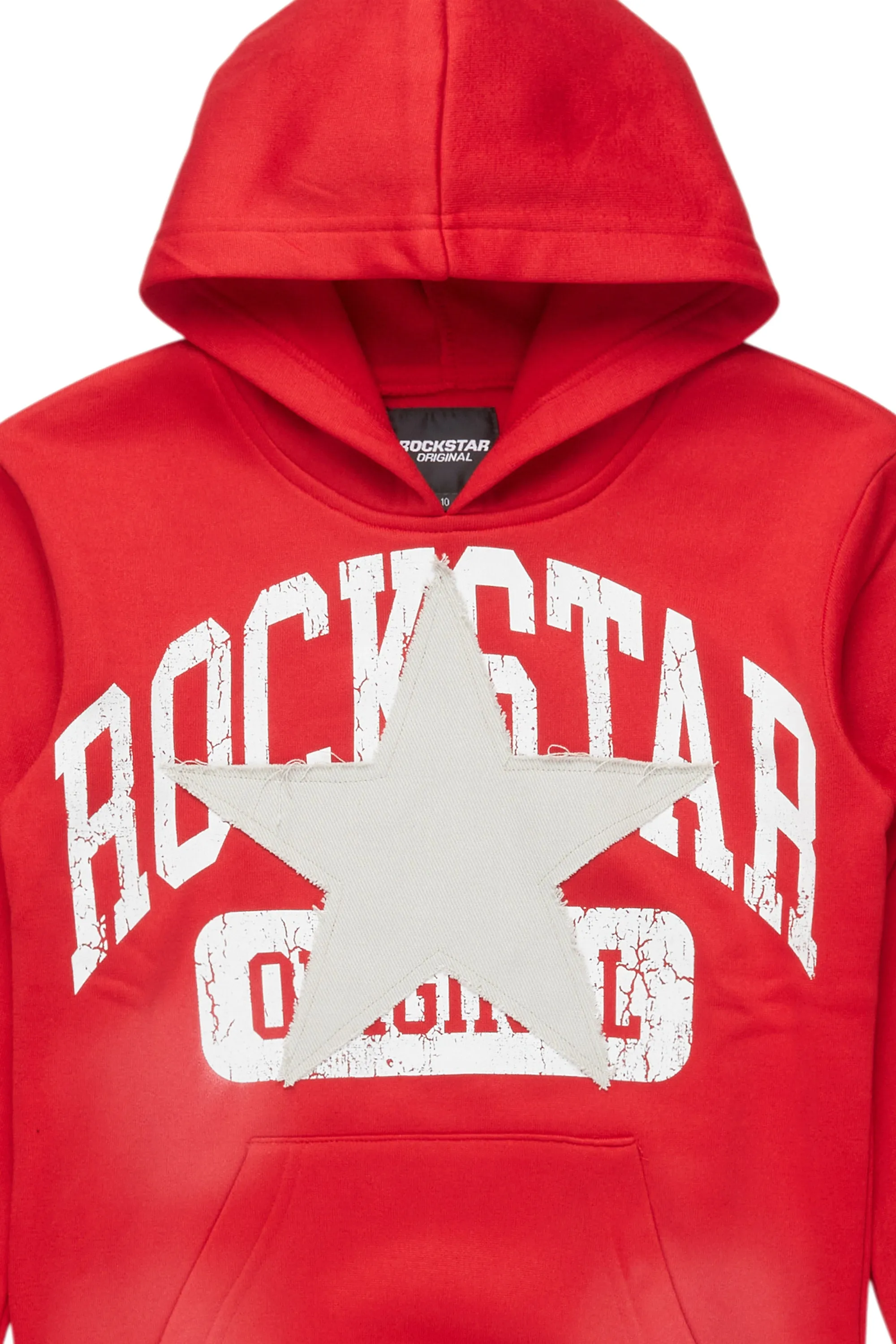 Boys Mallor Red/ Heather Grey Graphic Hoodie with Patch sold by Rockstar Original product image thumbnail 2