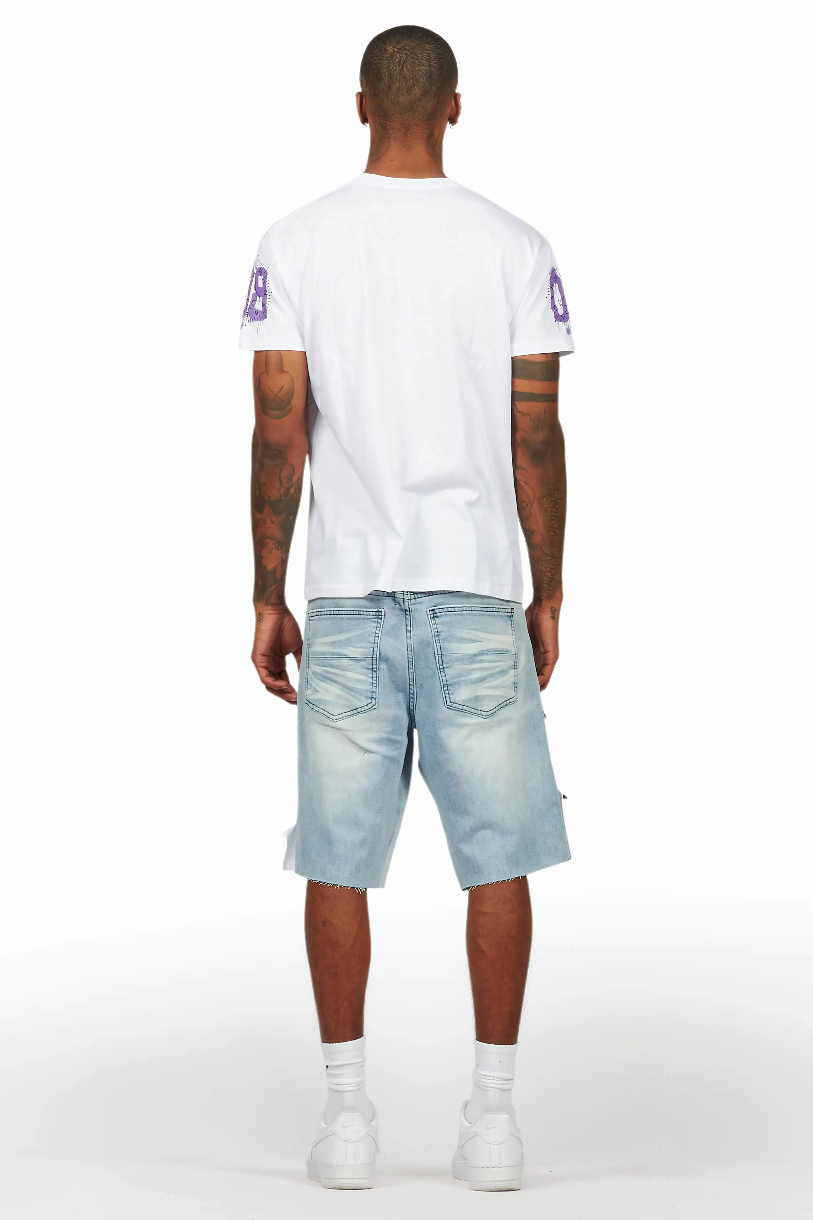 Nesta White/Purple T-Shirt/Denim Short Set sold by Rockstar Original product image thumbnail 5