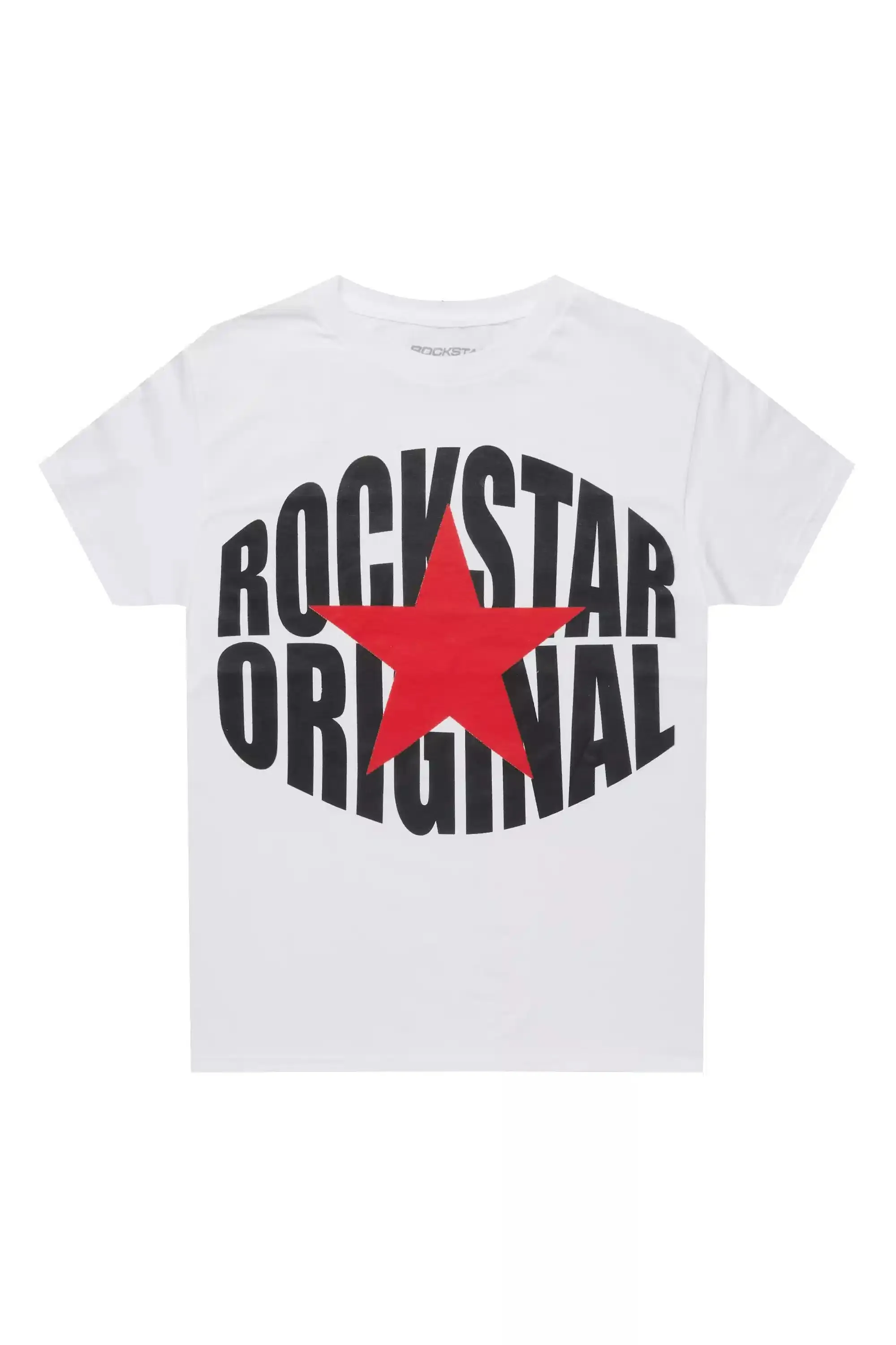 Boys Ezra White/Red Graphic T-Shirt sold by Rockstar Original