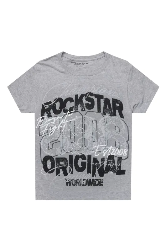 Boys Kairen Grey/Black Graphic T-Shirt sold by Rockstar Original