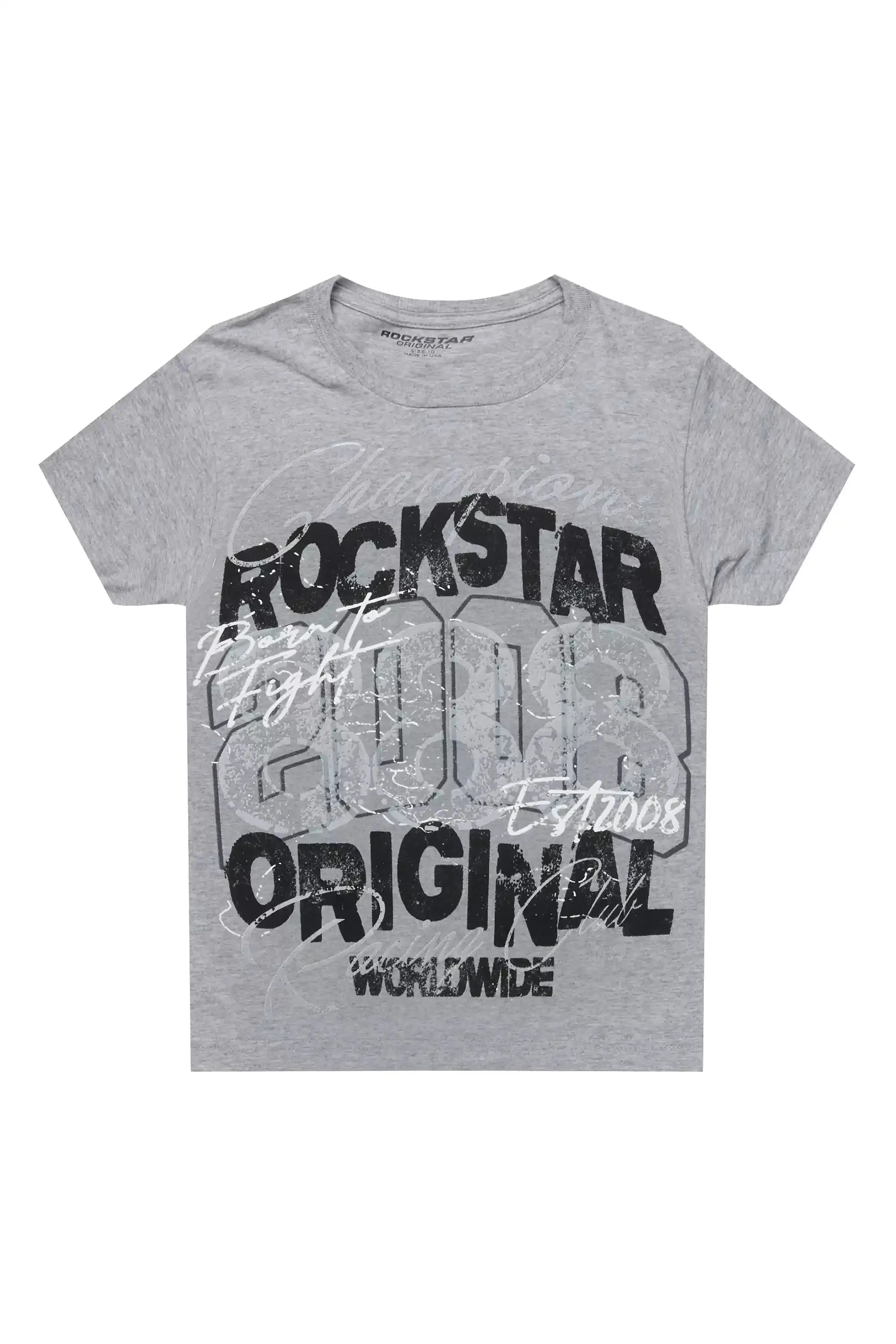 Boys Kairen Grey/Black Graphic T-Shirt sold by Rockstar Original