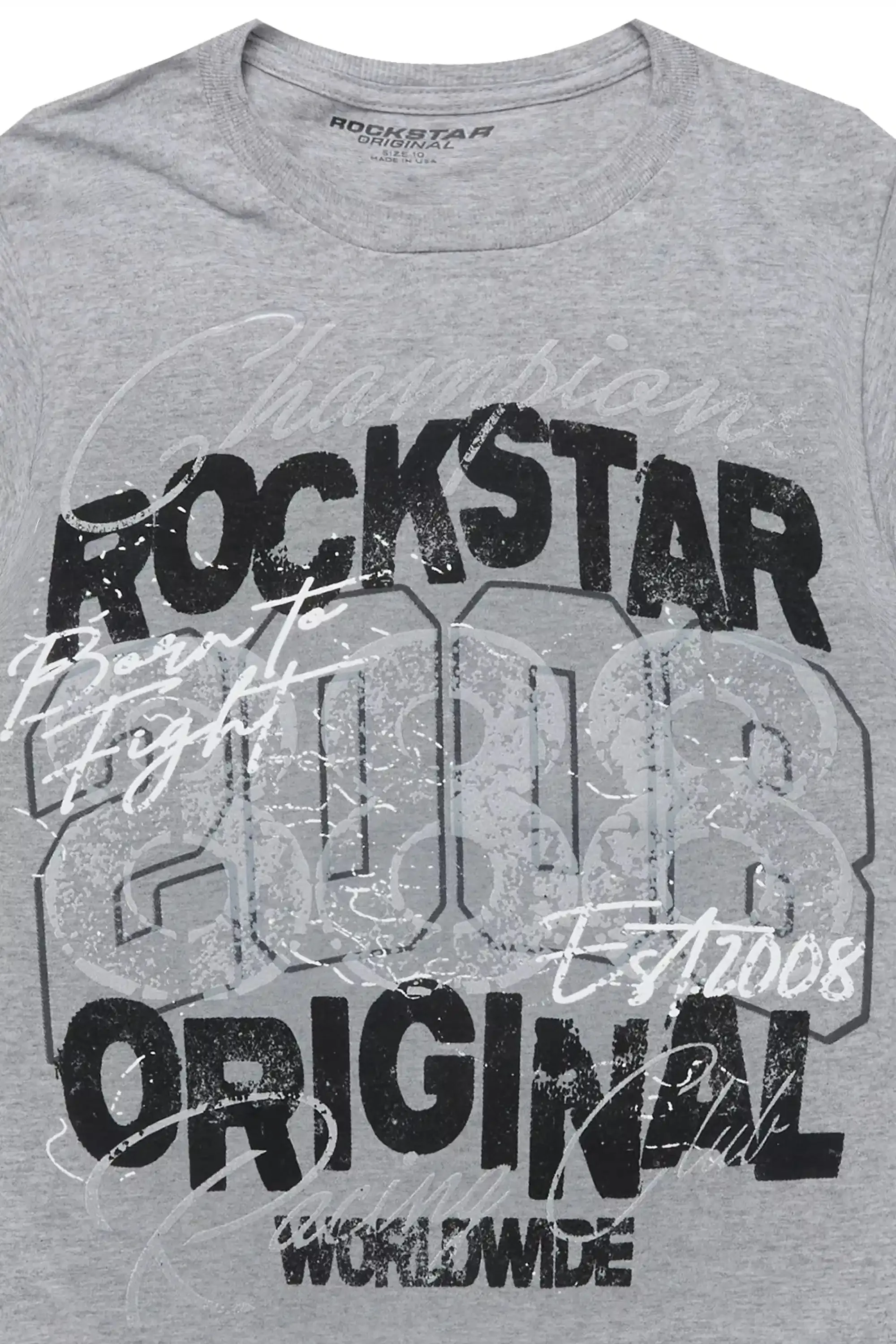 Boys Kairen Grey/Black Graphic T-Shirt sold by Rockstar Original product image thumbnail 2