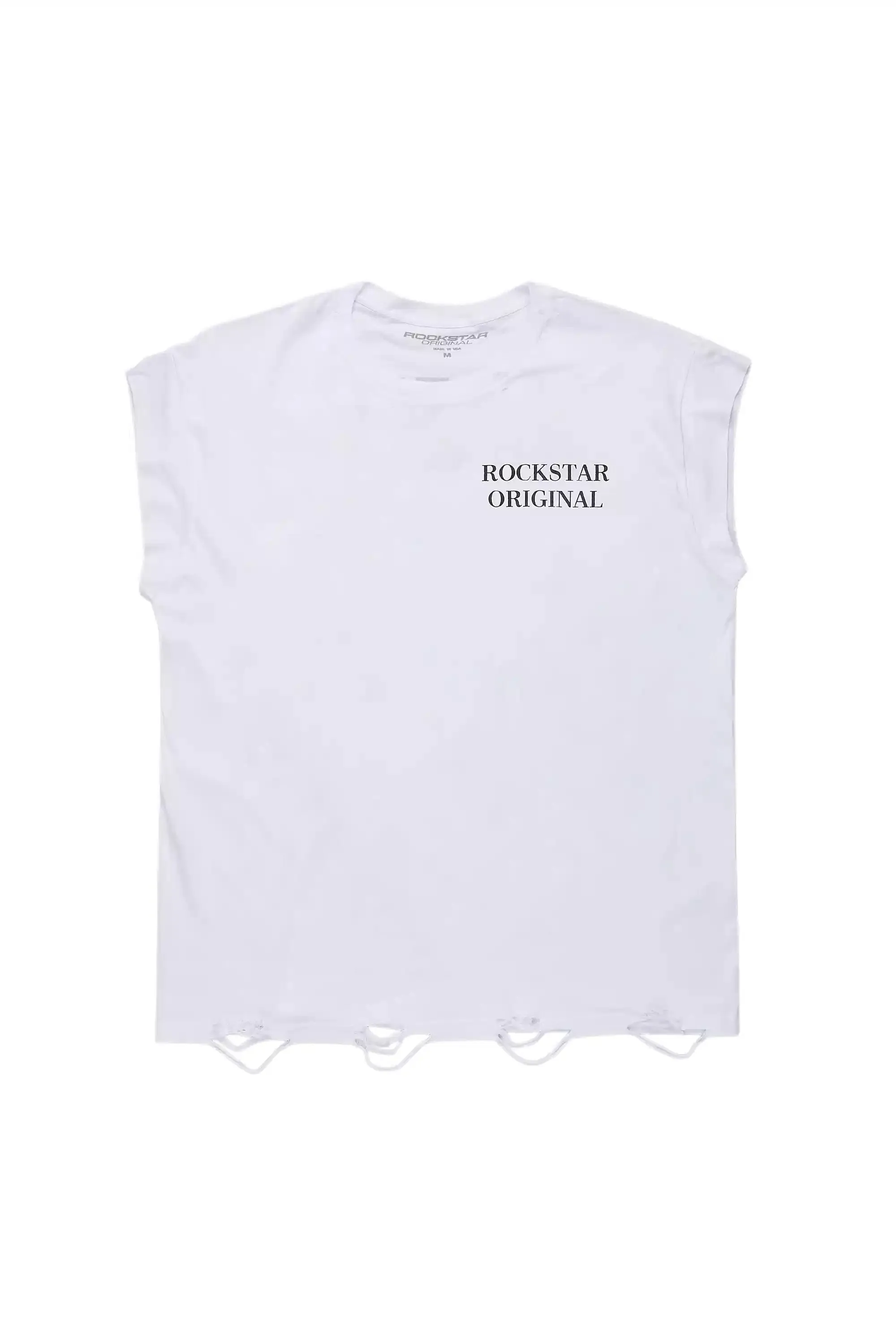 Drako White Graphic Muscle T-Shirt sold by Rockstar Original product image thumbnail 3