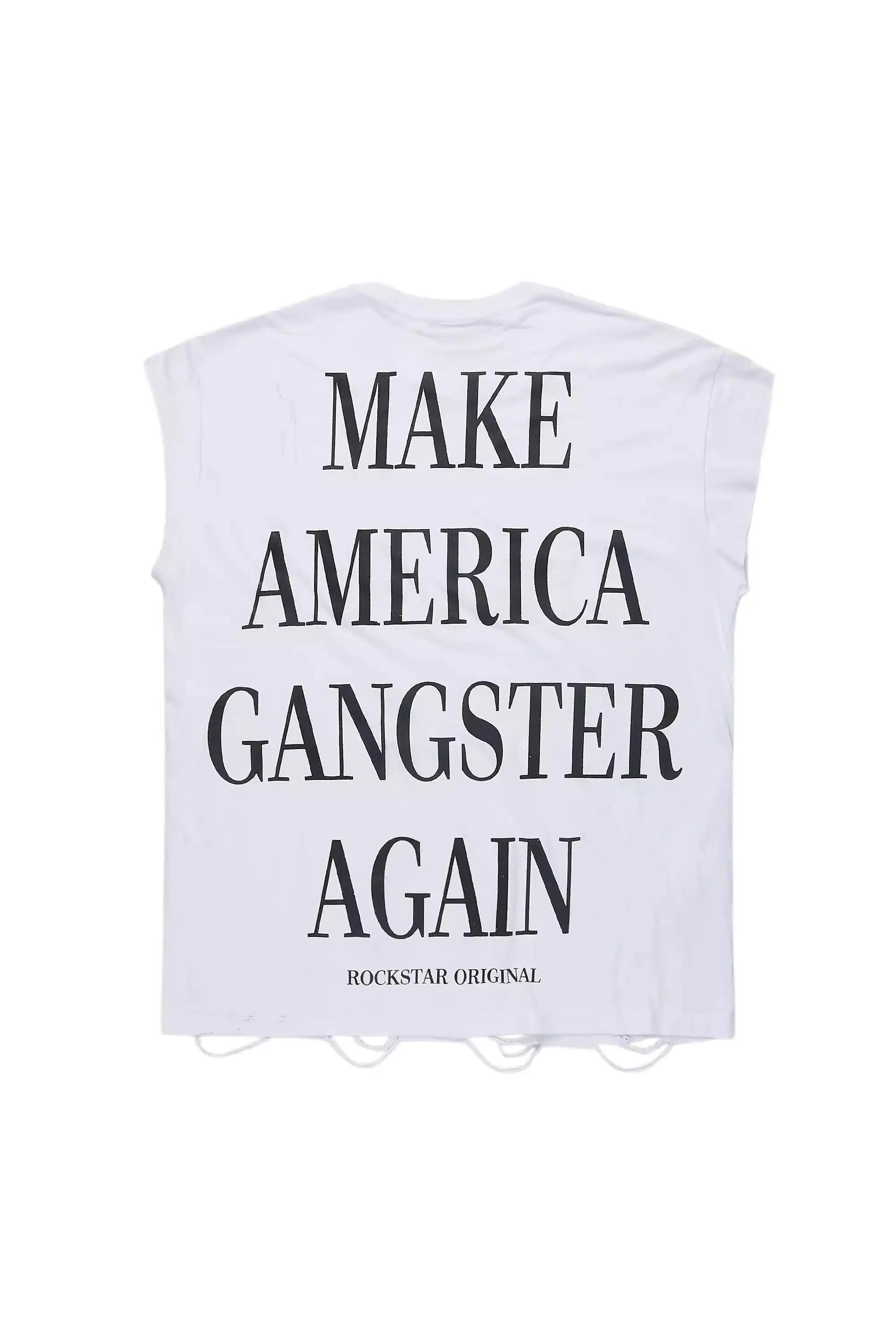 Drako White Graphic Muscle T-Shirt sold by Rockstar Original