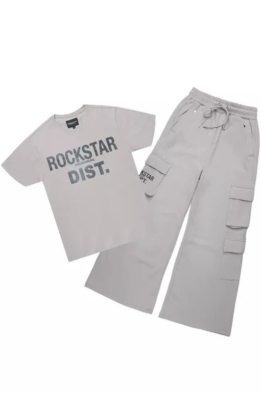 Abilio Grey T-Shirt/Baggy Stacked Track Set sold by Rockstar Original