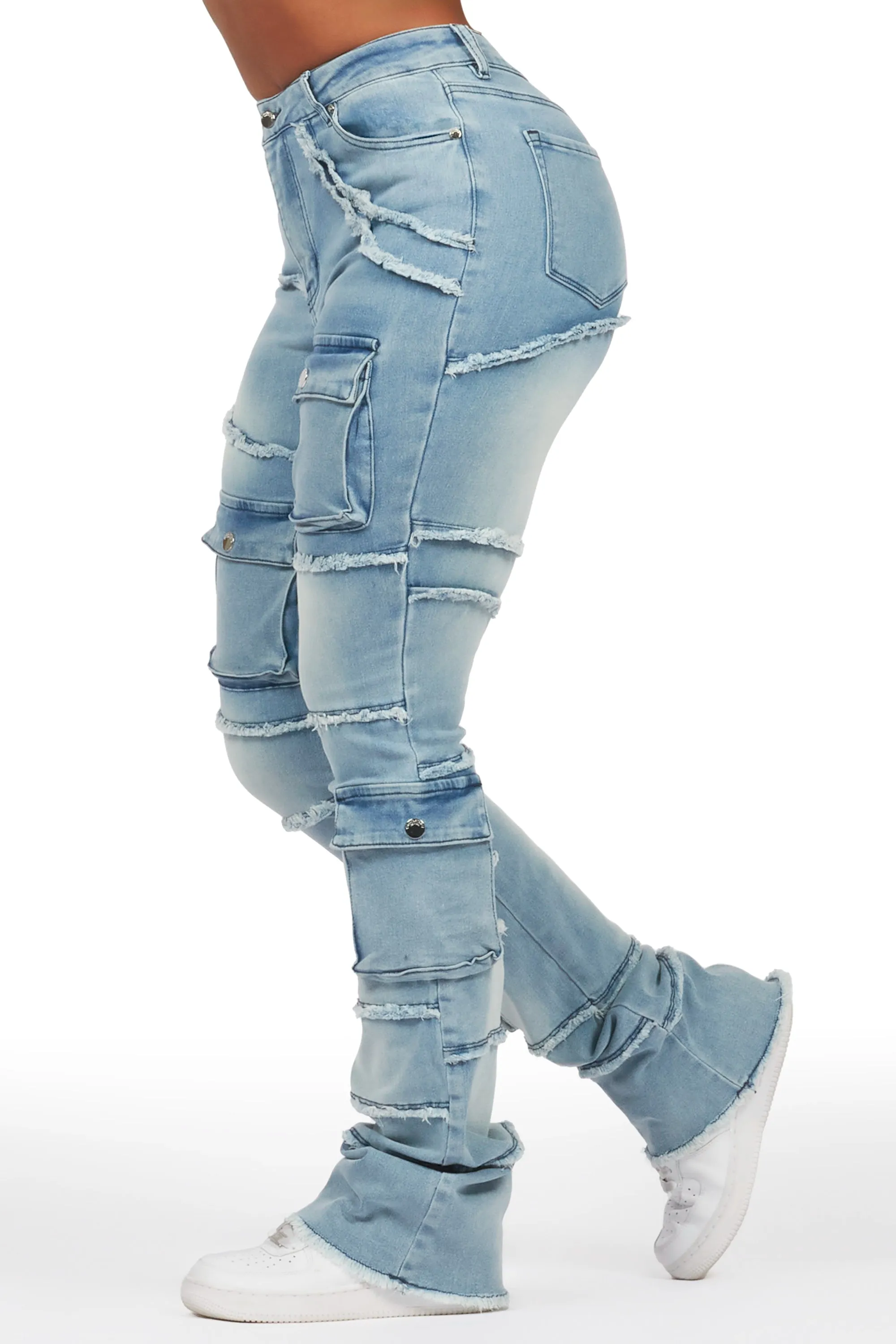 Mikayla Blue Stacked Flare Jean sold by Rockstar Original product image thumbnail 2