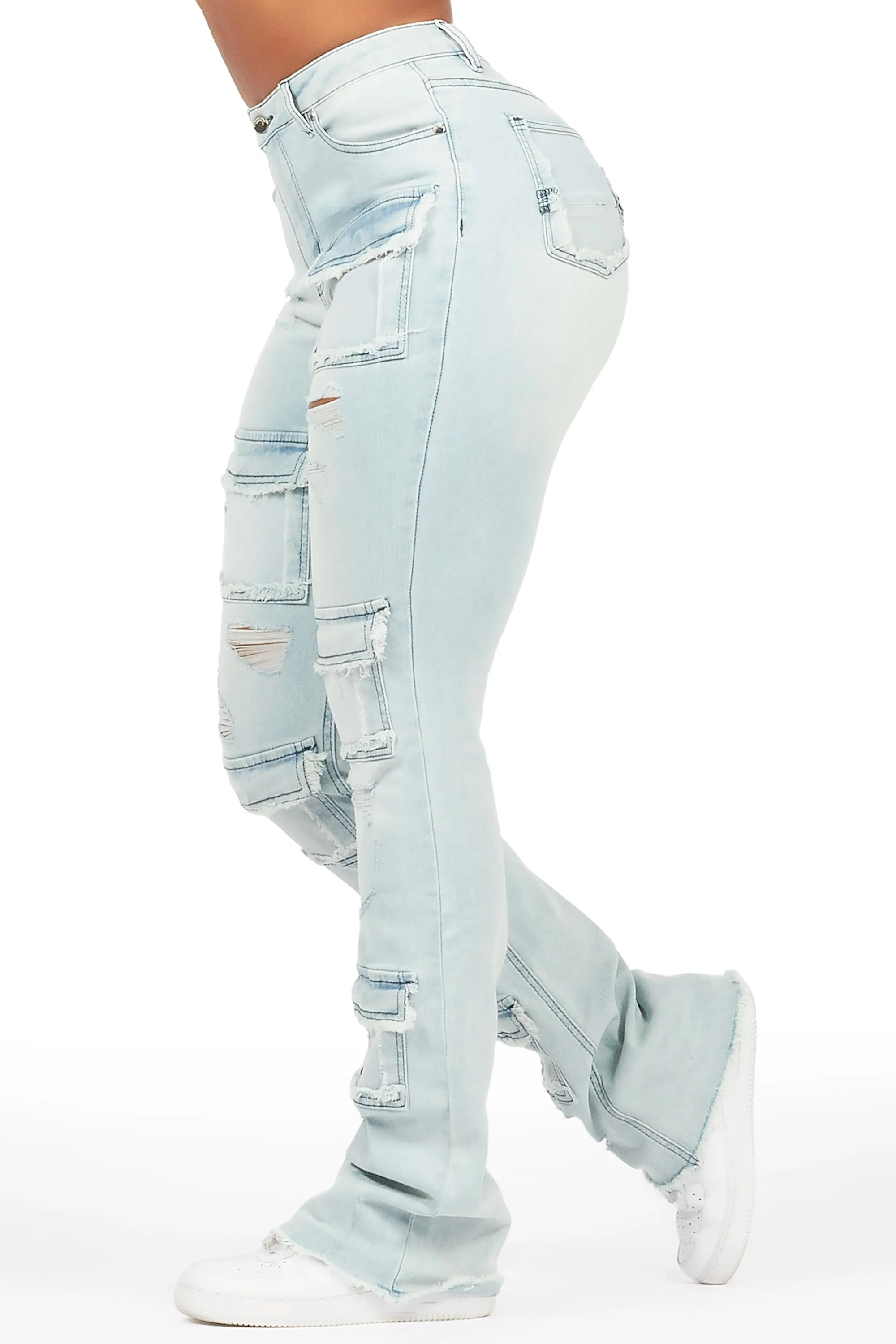 Mashawi Light Wash Stacked Flare Jean sold by Rockstar Original product image thumbnail 2