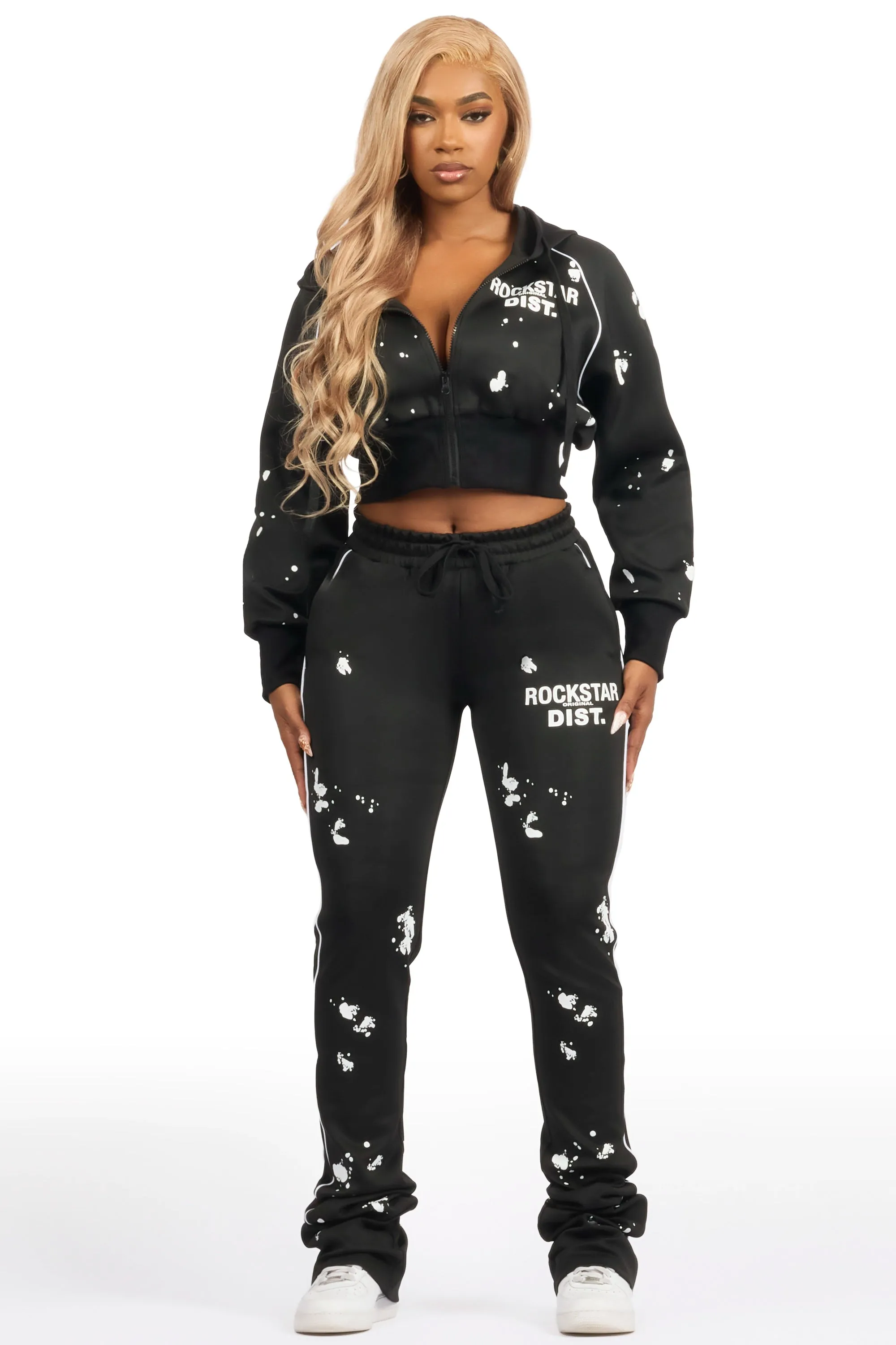 Maxine Black Tricot Stacked Trackset sold by Rockstar Original