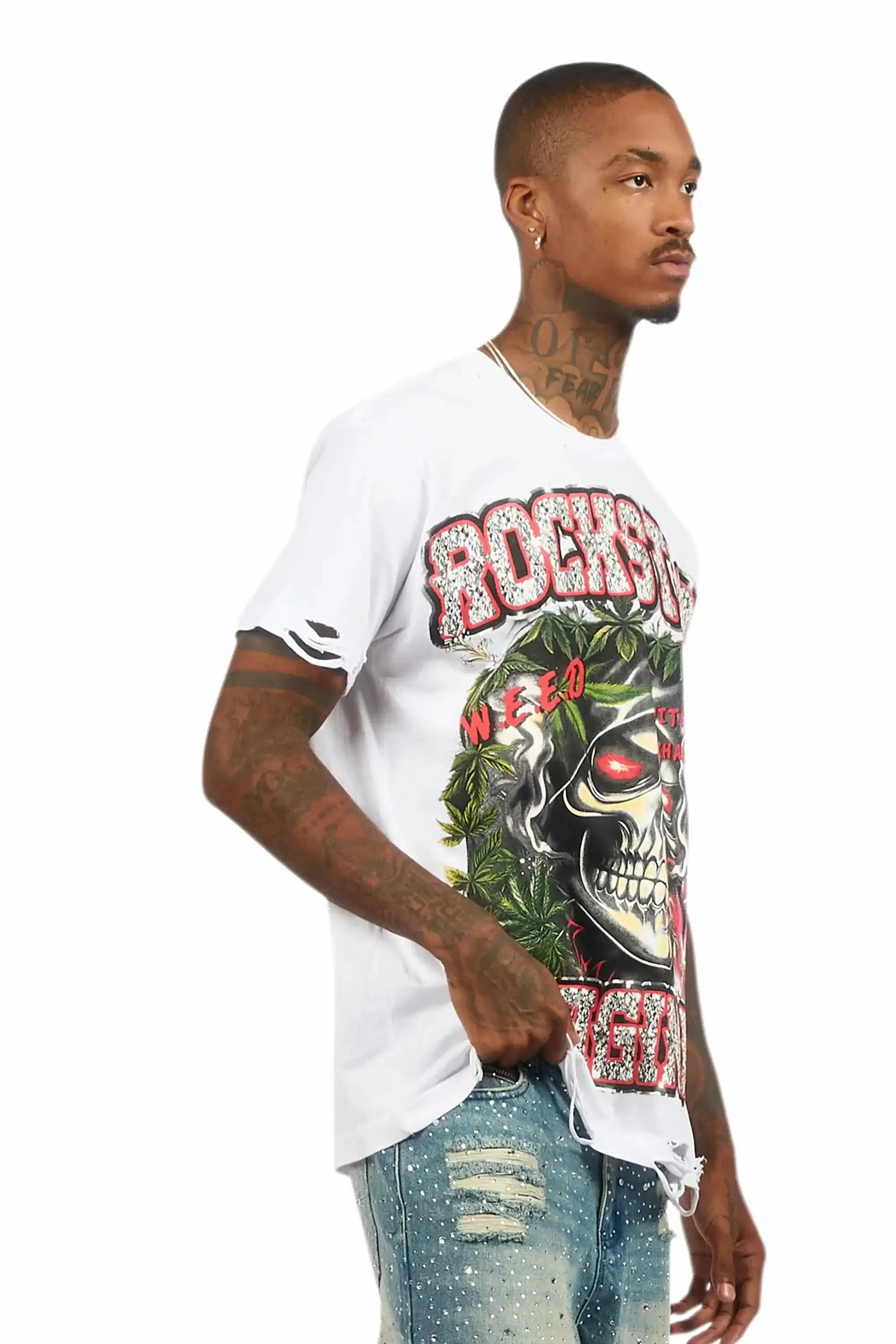 Hyzon White Oversized Graphic T-Shirt sold by Rockstar Original product image thumbnail 3