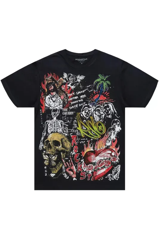 Zyver Black Graphic T-Shirt sold by Rockstar Original