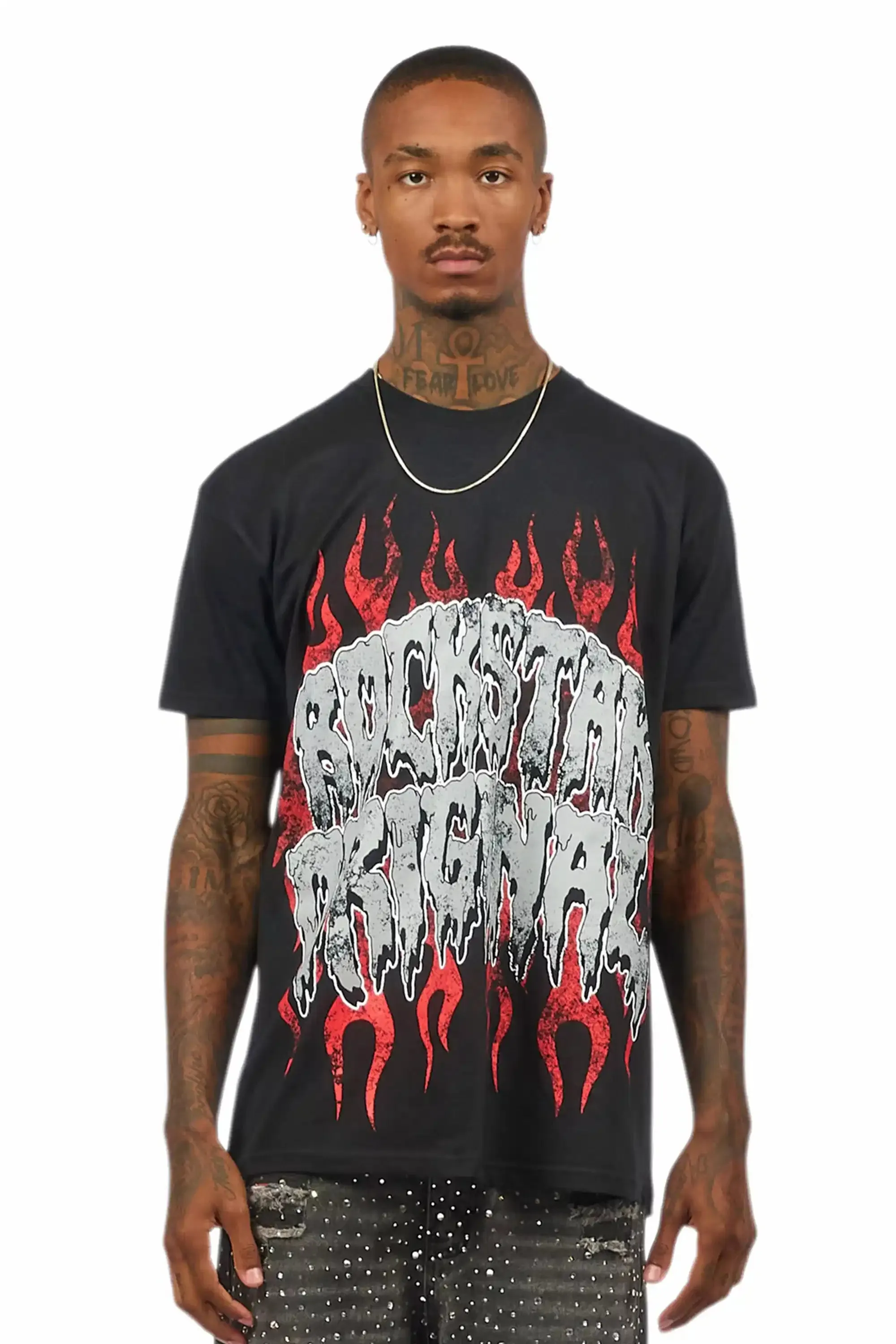 Kaelonix Black Oversized Graphic T-Shirt sold by Rockstar Original product image thumbnail 2