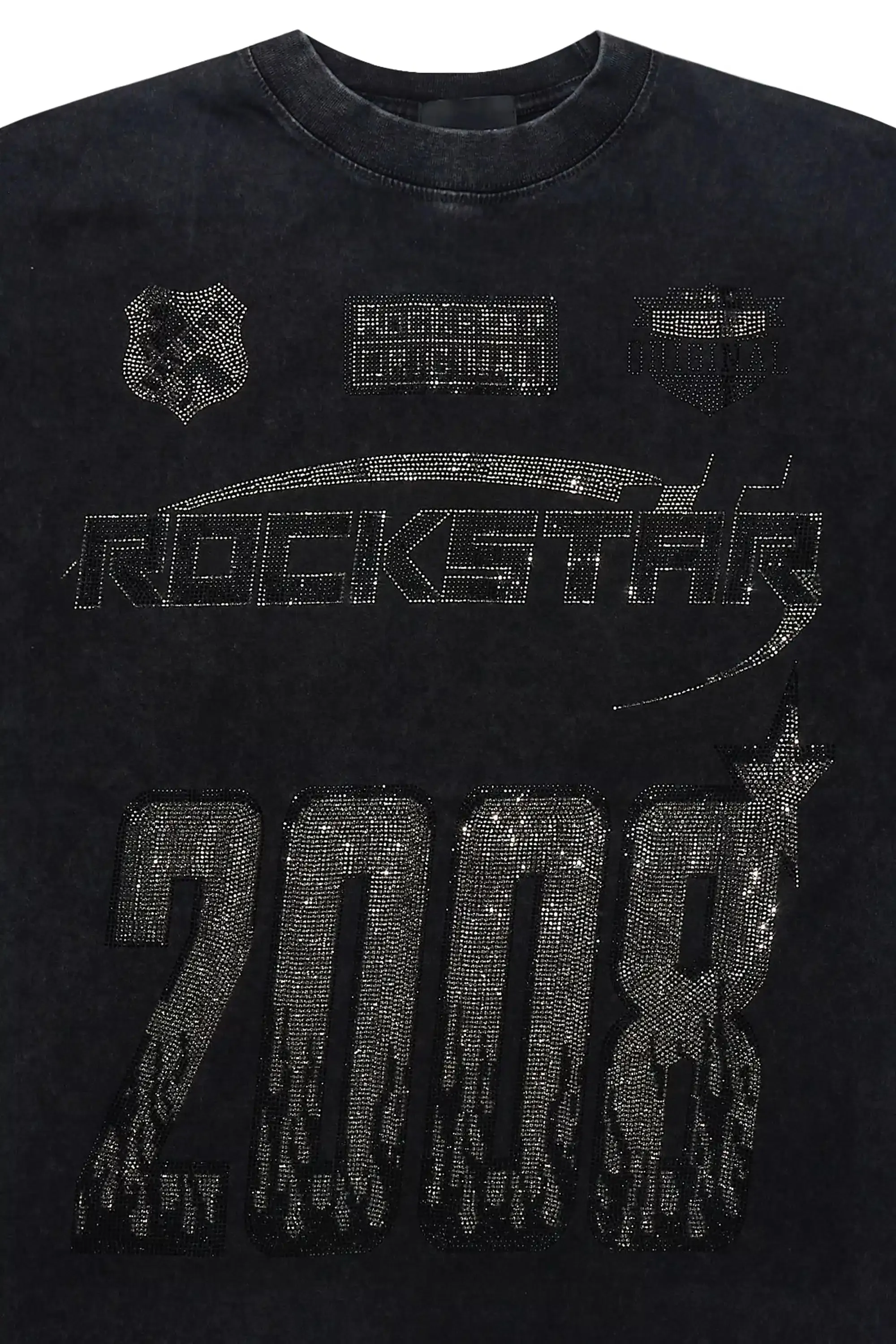 Amos 2.0 Black/Grey Graphic Rhinestone T-Shirt sold by Rockstar Original product image thumbnail 2
