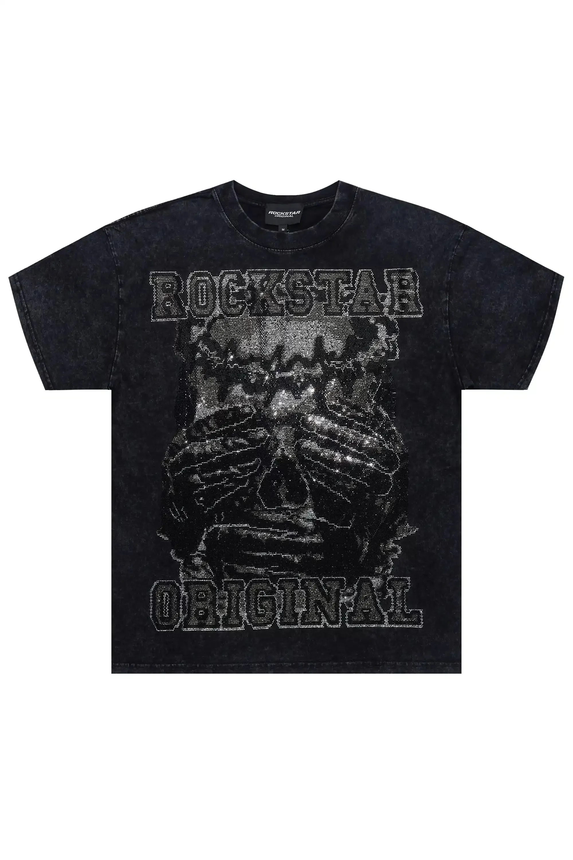 Move In Silence Black/Grey Graphic Rhinestone T-Shirt sold by Rockstar Original