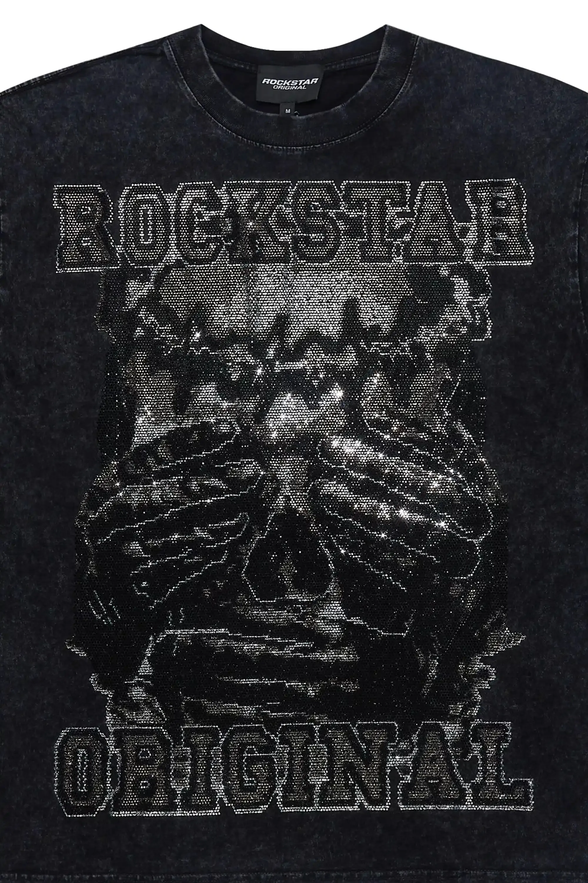 Move In Silence Black/Grey Graphic Rhinestone T-Shirt sold by Rockstar Original product image thumbnail 2