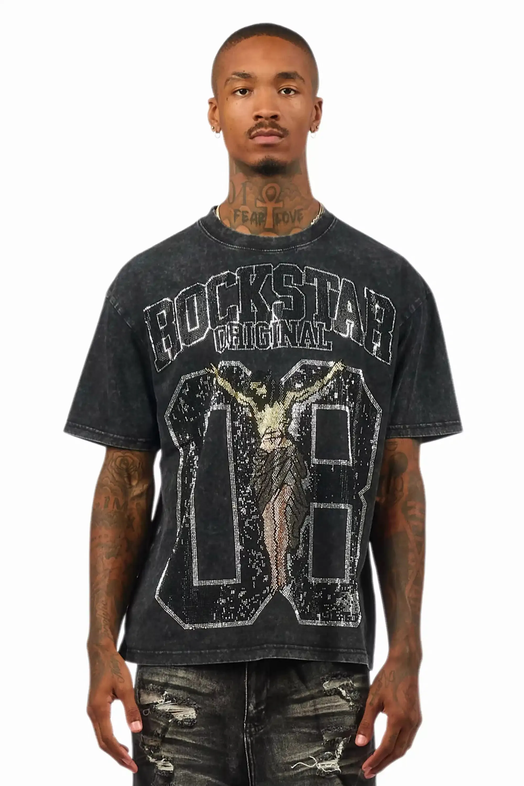 Field 2.0 Black/Grey Graphic Rhinestone T-Shirt sold by Rockstar Original product image thumbnail 2