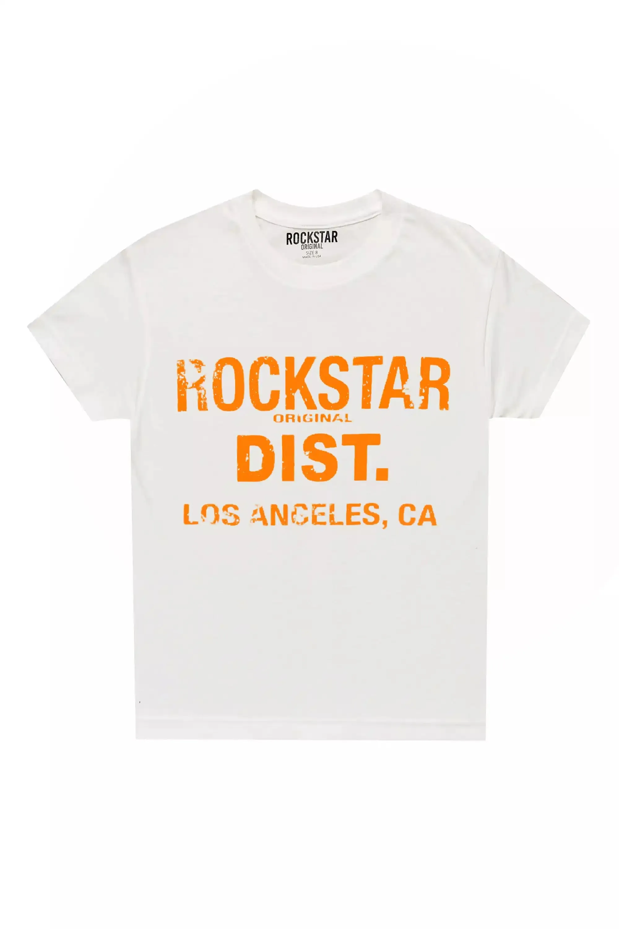 Boys Koen White/Orange Graphic T-Shirt sold by Rockstar Original