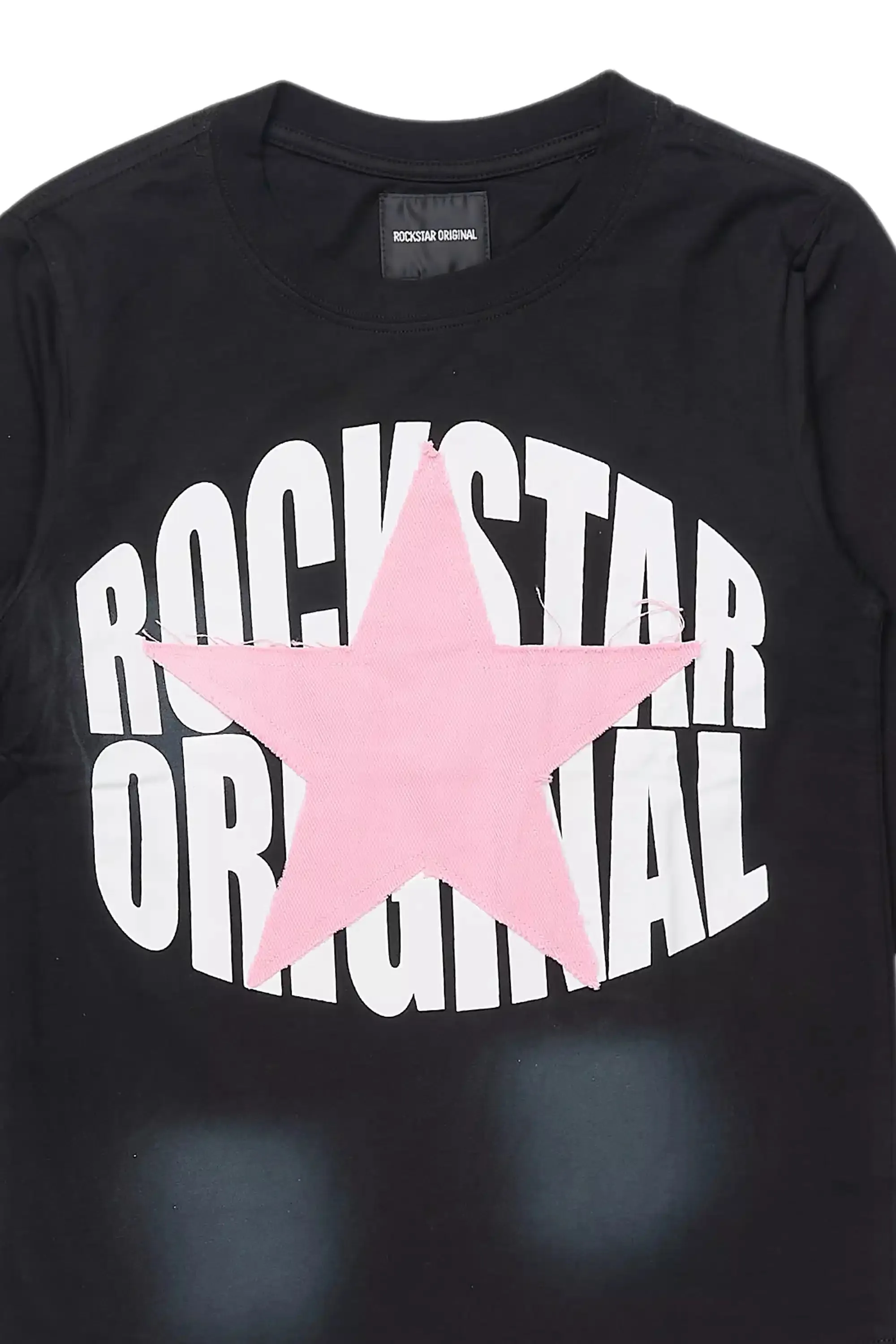 Girls Khaly L/S Black/Pink Graphic T-Shirt With Patch sold by Rockstar Original product image thumbnail 2