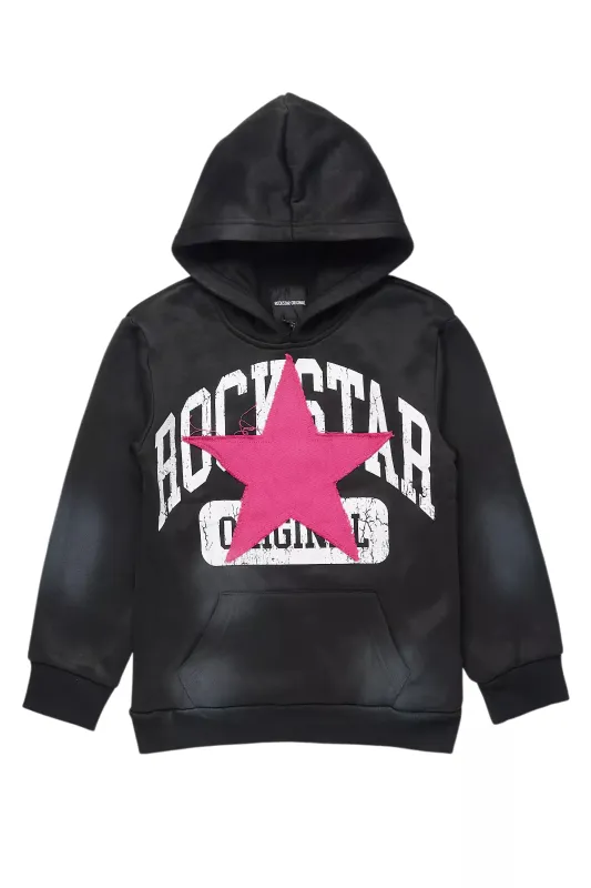 Girls Danika Black/Pink Graphic Hoodie with Patch sold by Rockstar Original