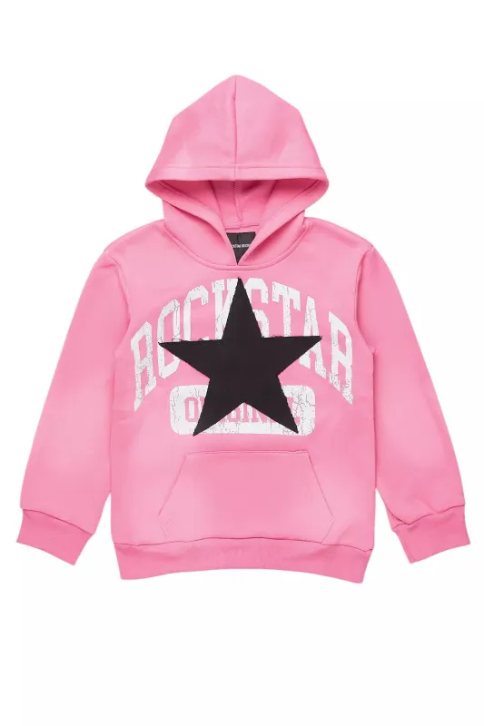 Girls Danika Pink/Black Graphic Hoodie with Patch sold by Rockstar Original