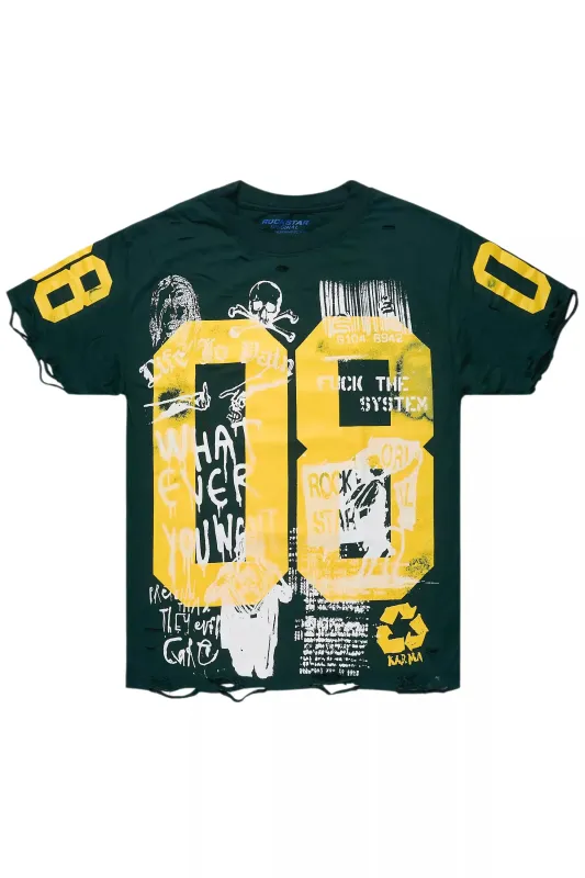 Grill Dark Green/Yellow Graphic Oversized T-Shirt sold by Rockstar Original