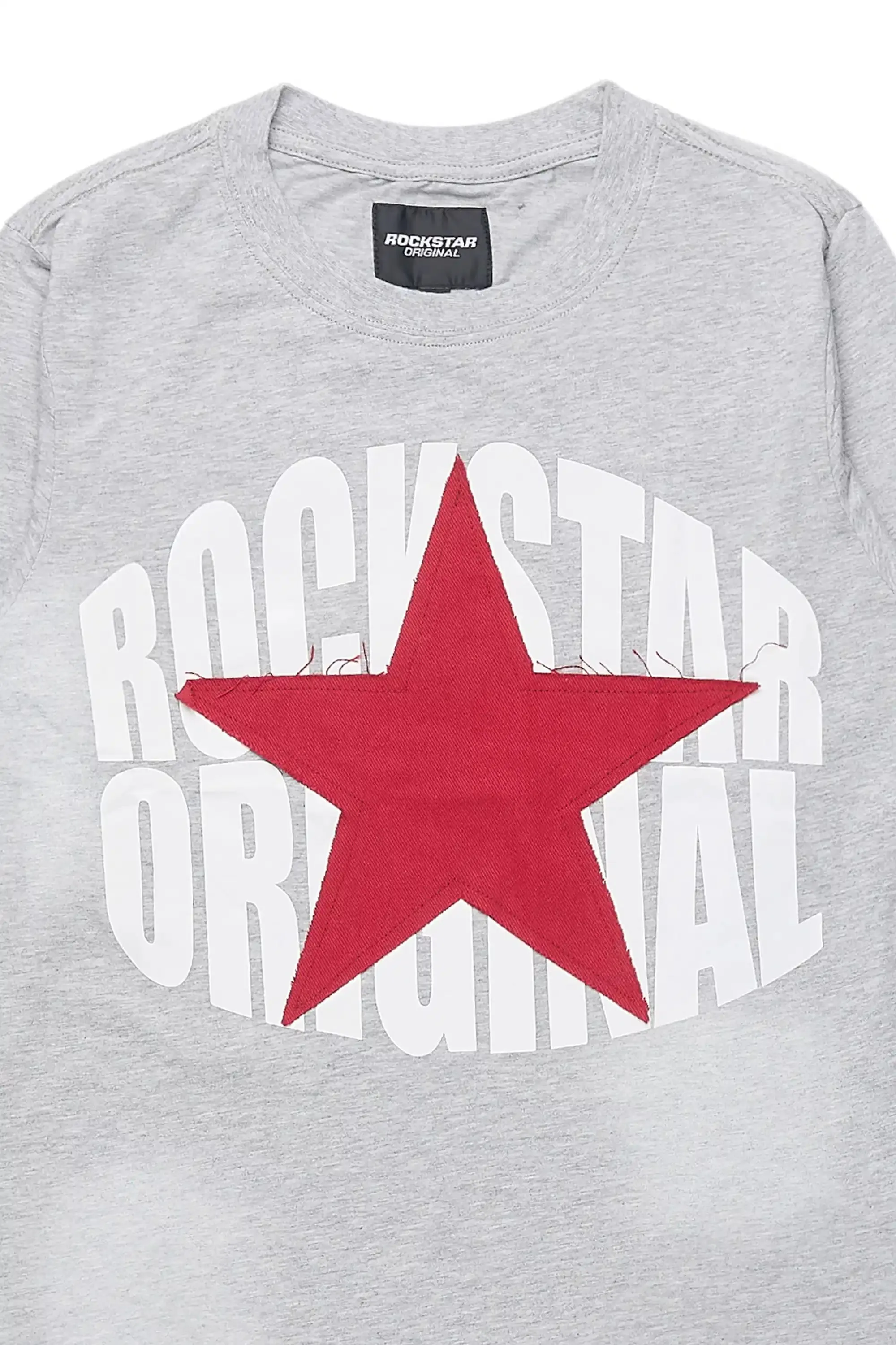 Boys State L/S Heather Grey Graphic T-Shirt with Patch sold by Rockstar Original product image thumbnail 2