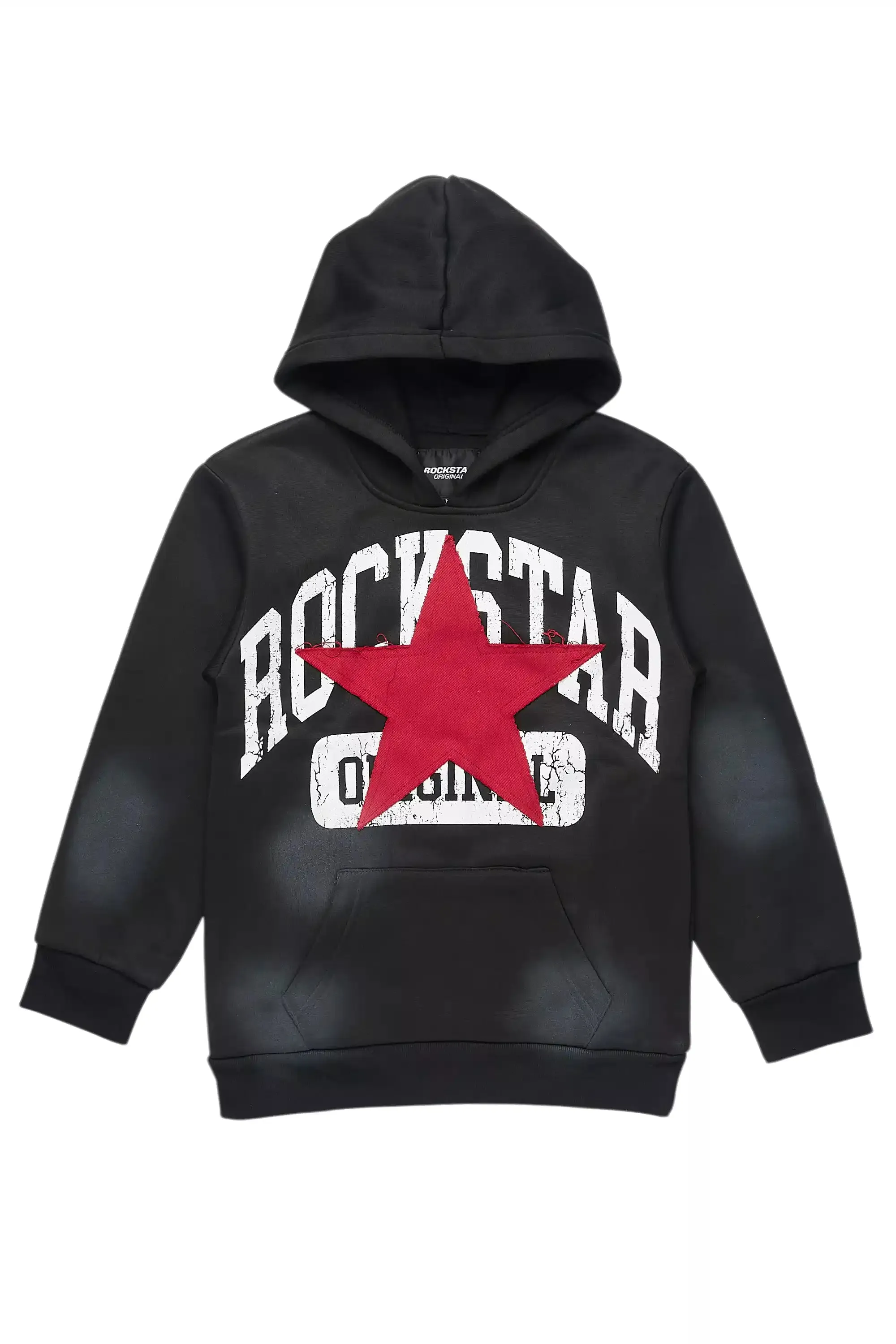 Boys Mallor Black/Red Graphic Hoodie with patch sold by Rockstar Original