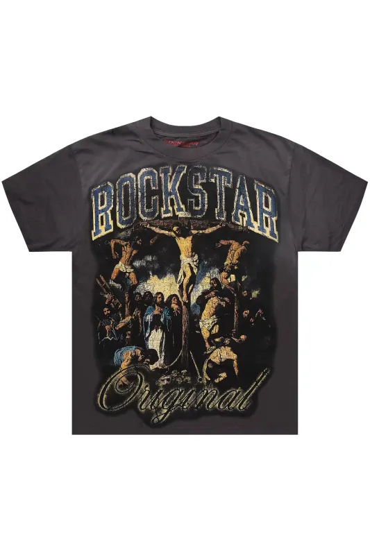 Waller Vintage Grey Oversized Graphic T-Shirt sold by Rockstar Original