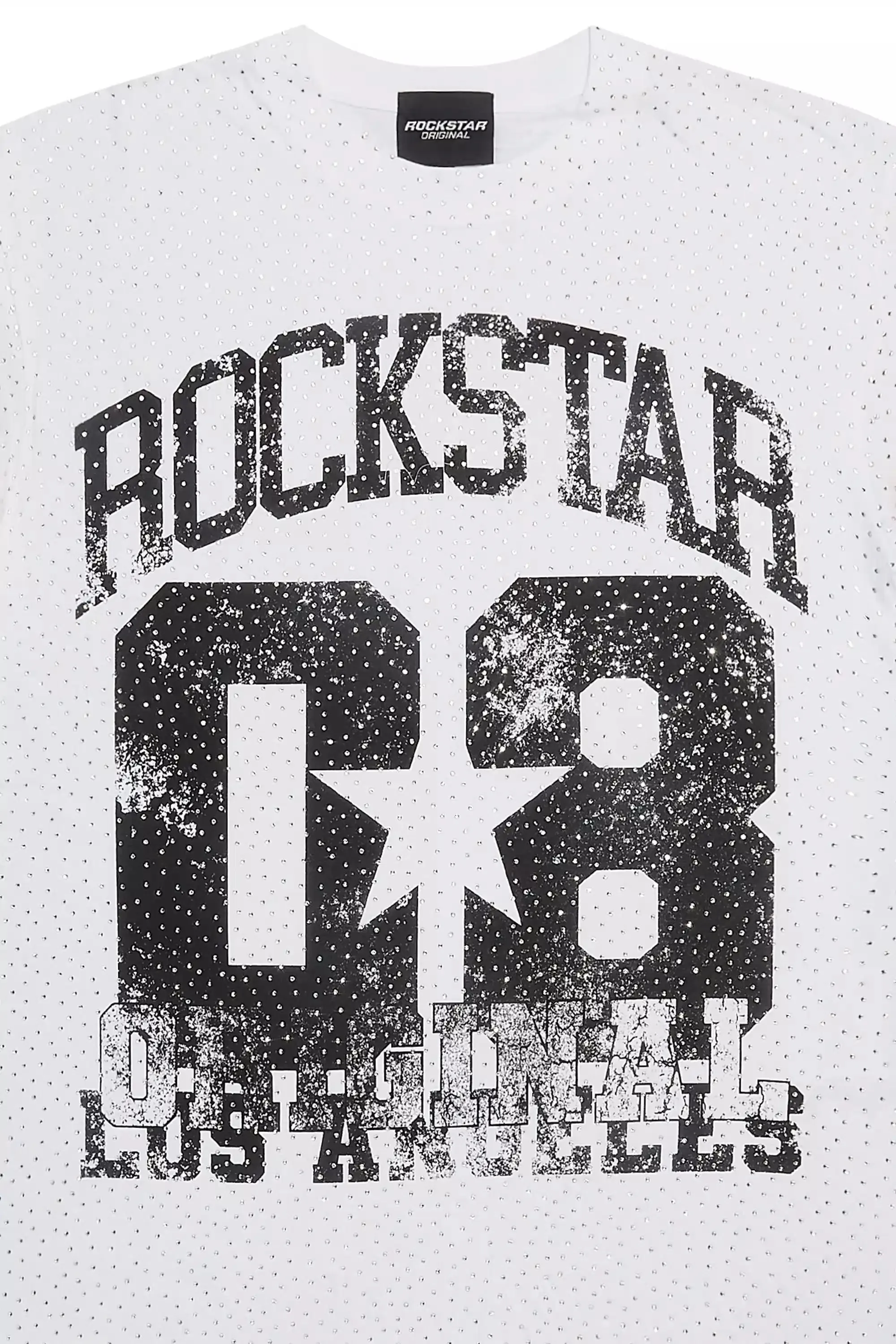 Flamur White Graphic Rhinestone T-Shirt sold by Rockstar Original product image thumbnail 2