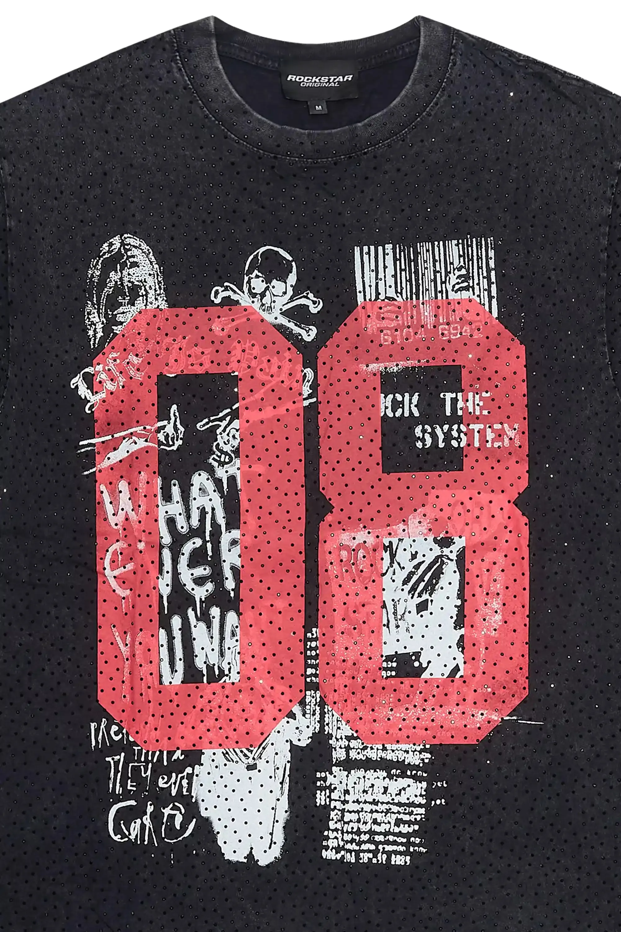 Grill Black/Red Graphic Rhinestone T-Shirt sold by Rockstar Original product image thumbnail 2