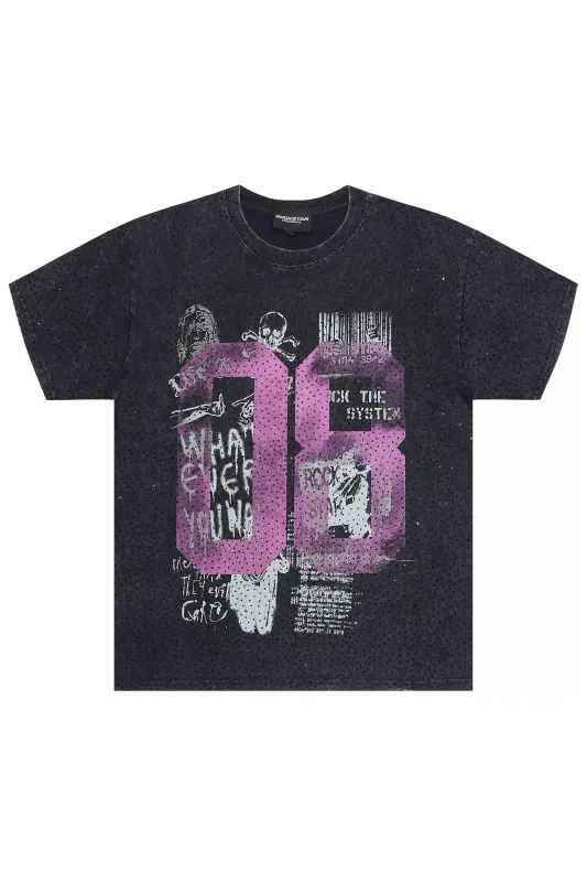 Kammile Black Rhinestone T-Shirt sold by Rockstar Original