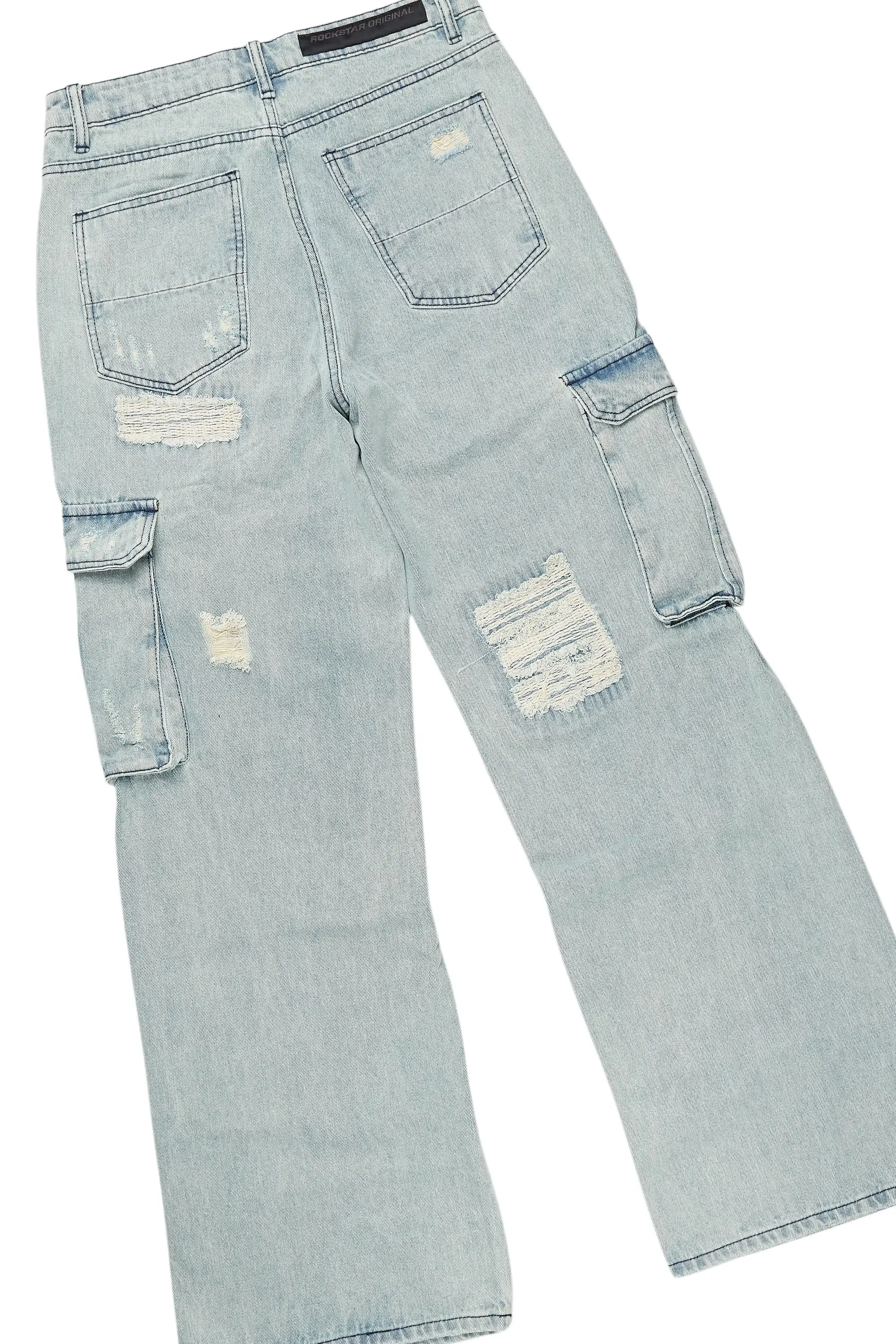 Basic Trio Royal Blue Baggy Fit Jean Set sold by Rockstar Original product image thumbnail 4