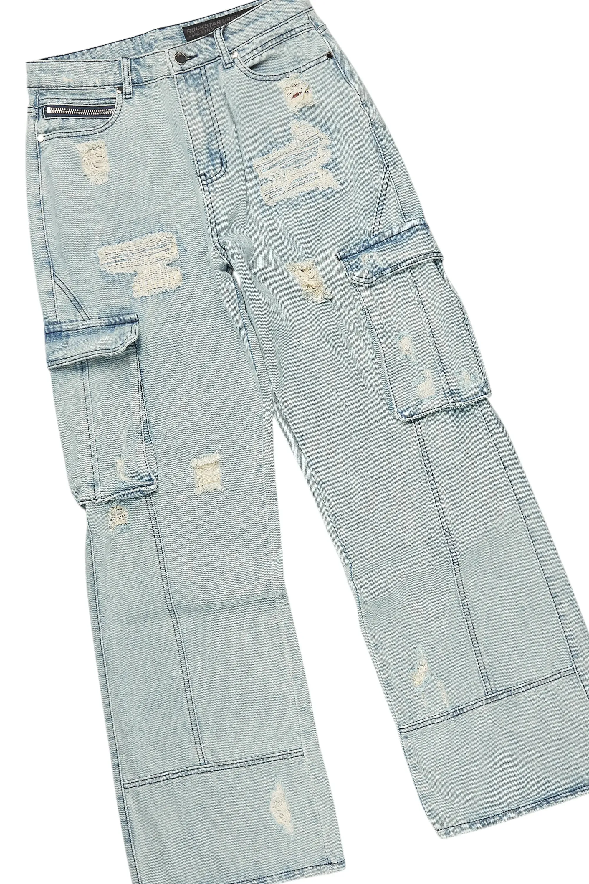 Basic Trio Royal Blue Baggy Fit Jean Set sold by Rockstar Original product image thumbnail 3